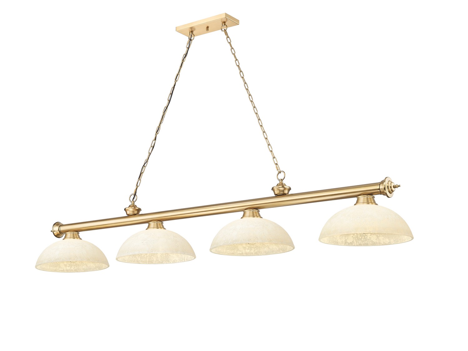 Four Light Billiard by Z-Lite - Cordon Collection, Heritage Brass Finish - 2306-4HBR-DGM14