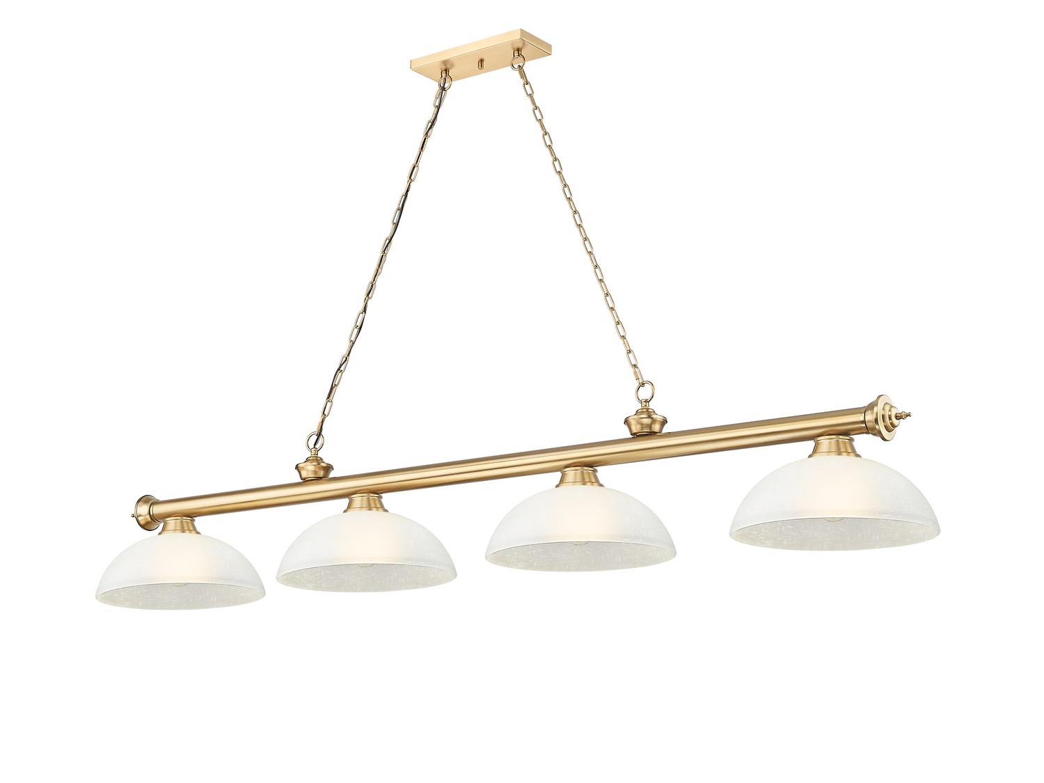 Four Light Billiard by Z-Lite - Cordon Collection, Heritage Brass Finish - 2306-4HBR-DWL14