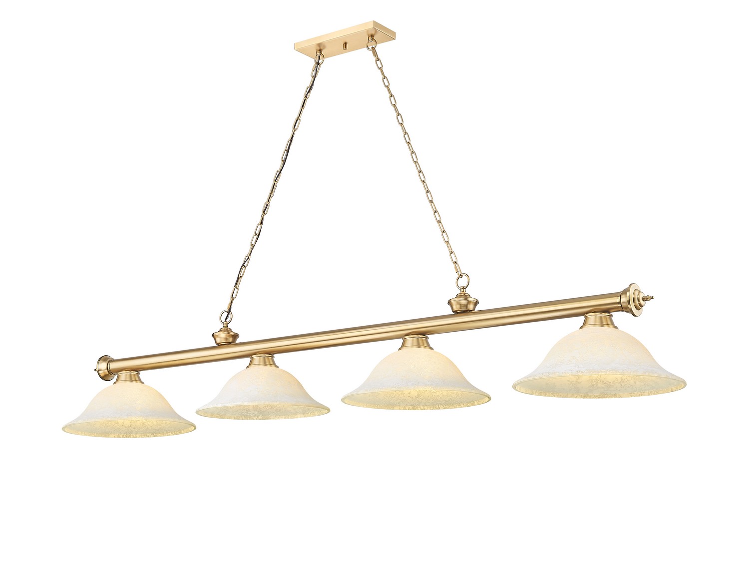 Four Light Billiard by Z-Lite - Cordon Collection, Heritage Brass Finish - 2306-4HBR-GM16