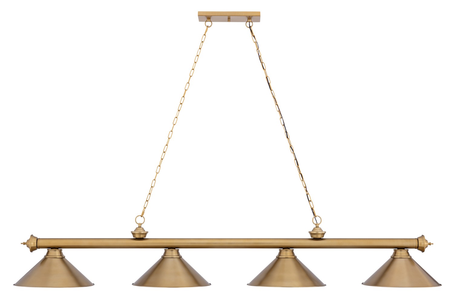 Four Light Billiard by Z-Lite - Cordon Collection, Heritage Brass Finish - 2306-4HBR-HBR15