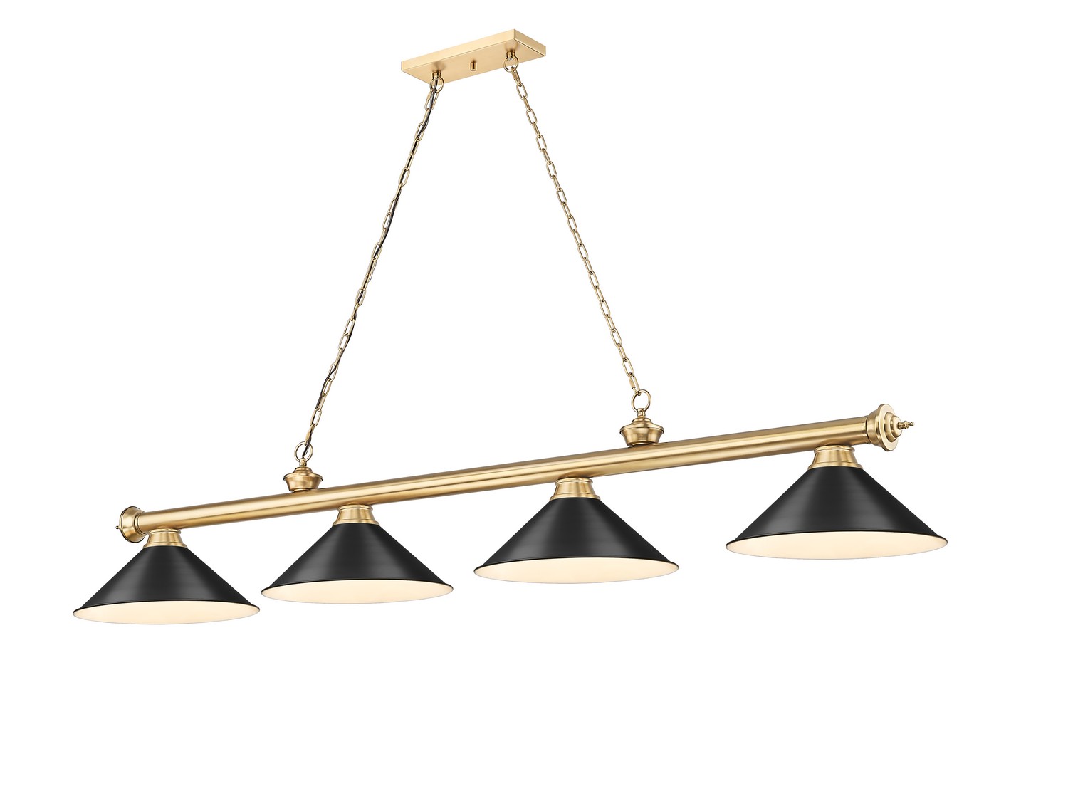 Four Light Billiard by Z-Lite - Cordon Collection, Heritage Brass Finish - 2306-4HBR-MB15