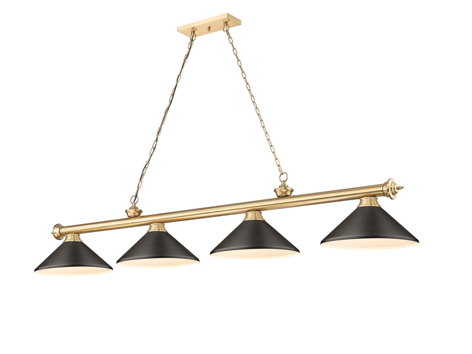 Four Light Billiard by Z-Lite - Cordon Collection, Heritage Brass Finish - 2306-4HBR-MBRZ