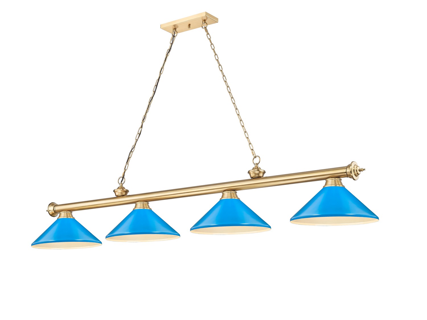 Four Light Billiard by Z-Lite - Cordon Collection, Heritage Brass Finish - 2306-4HBR-MEB
