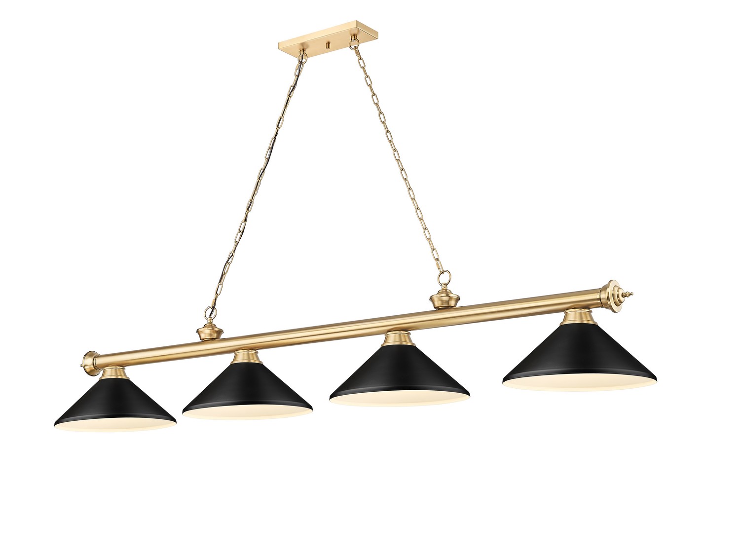 Four Light Billiard by Z-Lite - Cordon Collection, Heritage Brass Finish - 2306-4HBR-MMB