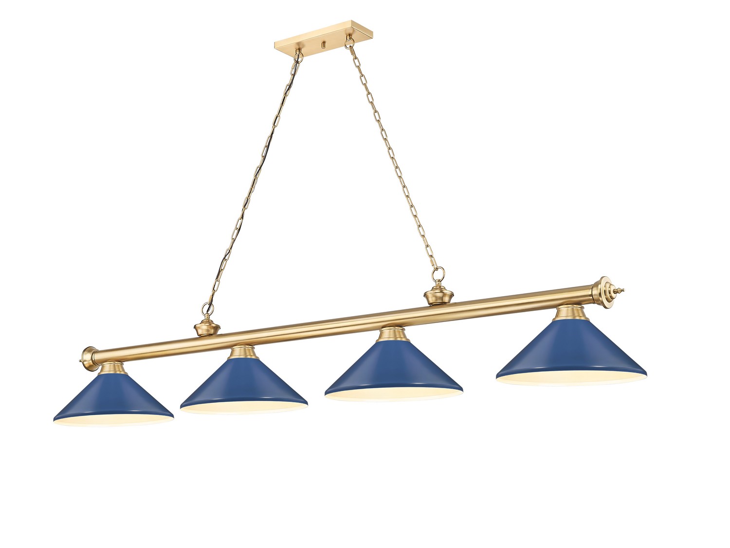 Four Light Billiard by Z-Lite - Cordon Collection, Heritage Brass Finish - 2306-4HBR-MNB