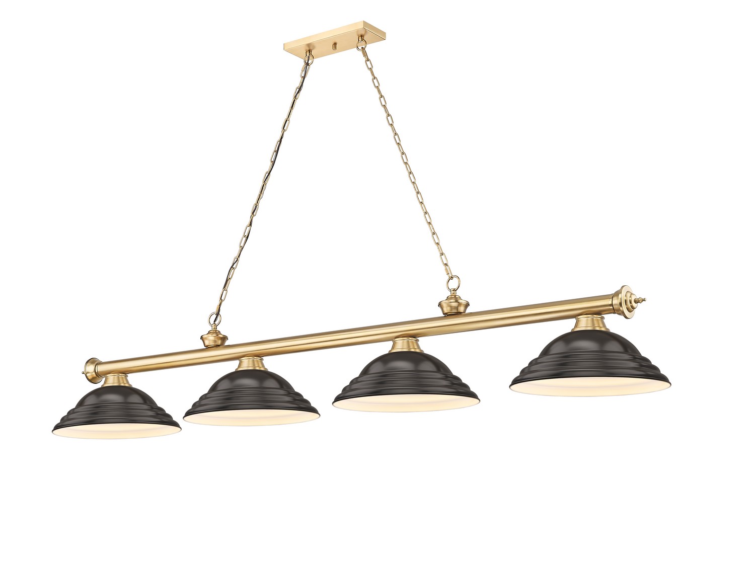 Four Light Billiard by Z-Lite - Cordon Collection, Heritage Brass Finish - 2306-4HBR-SBRZ