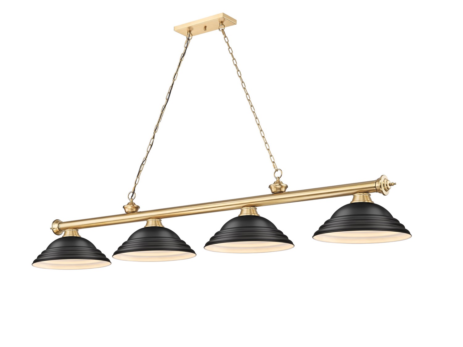 Four Light Billiard by Z-Lite - Cordon Collection, Heritage Brass Finish - 2306-4HBR-SMB