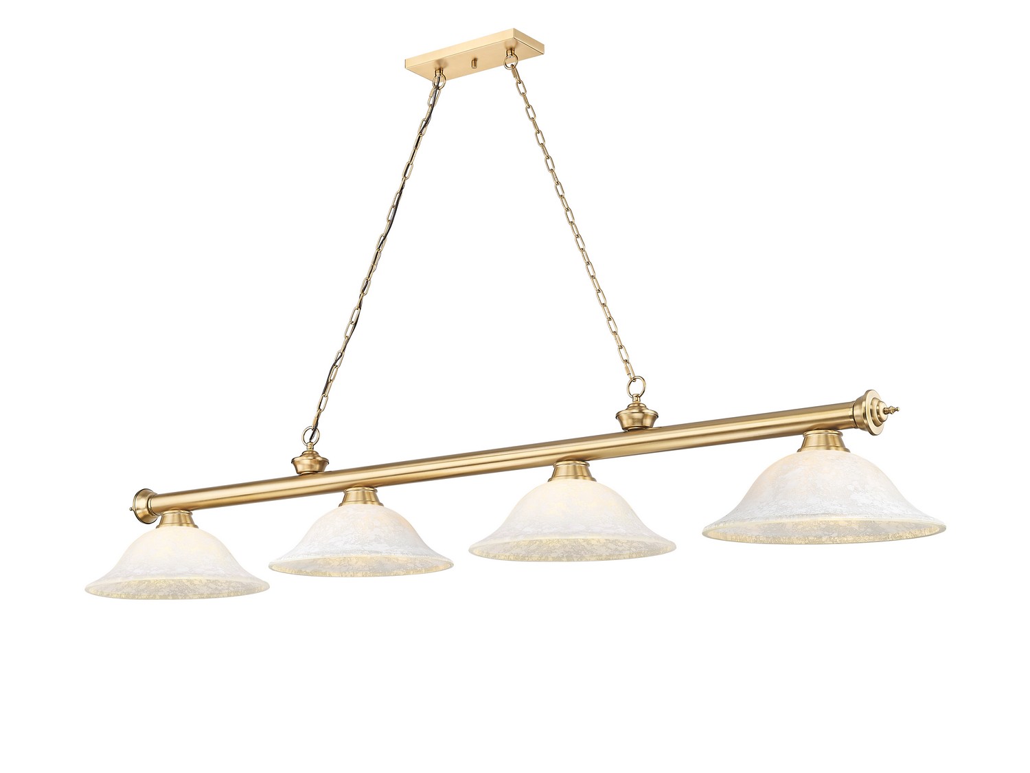 Four Light Billiard by Z-Lite - Cordon Collection, Heritage Brass Finish - 2306-4HBR-WM16