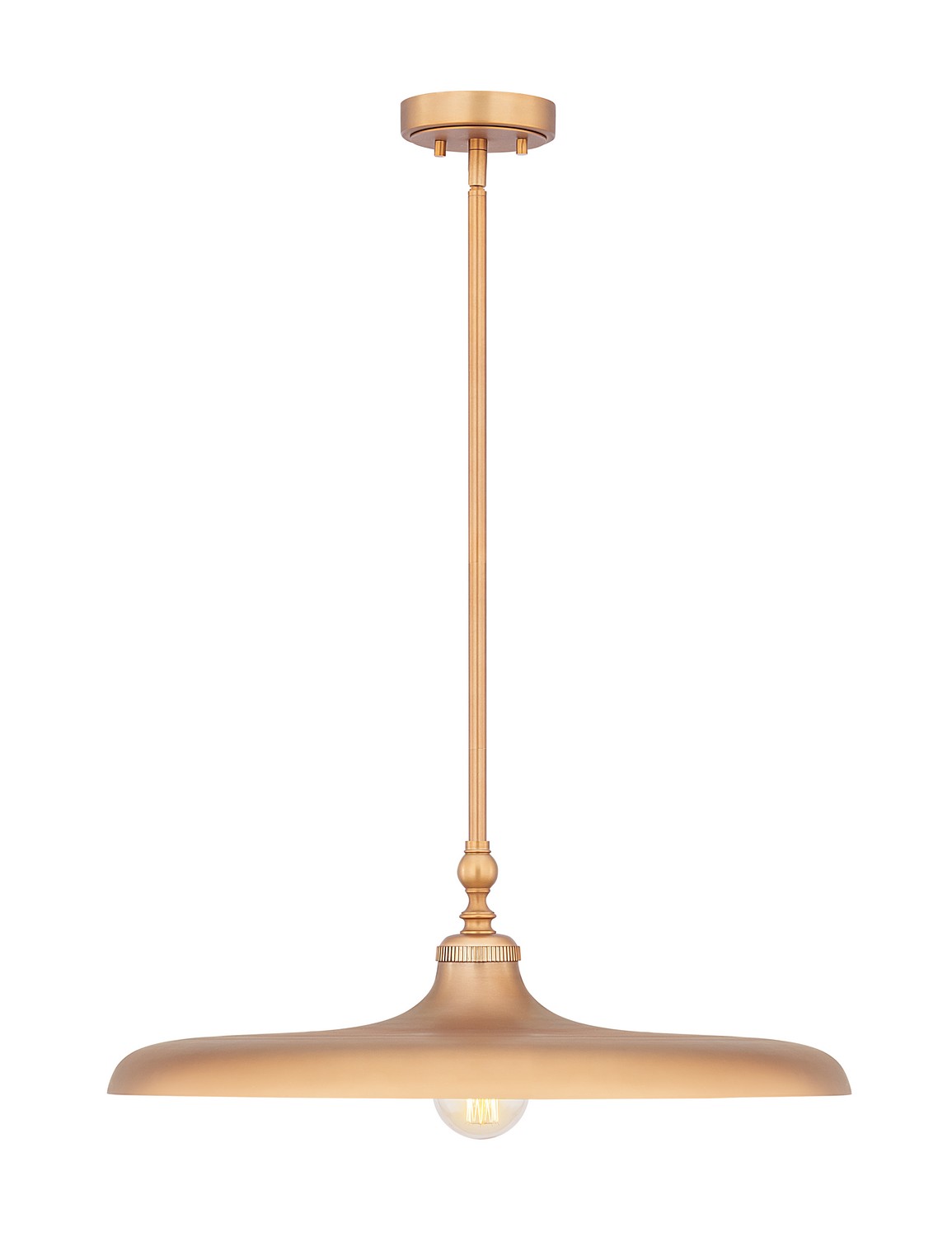 One Light Pendant by Z-Lite - Camden Collection, Rubbed Brass Finish - 2308P24-RB