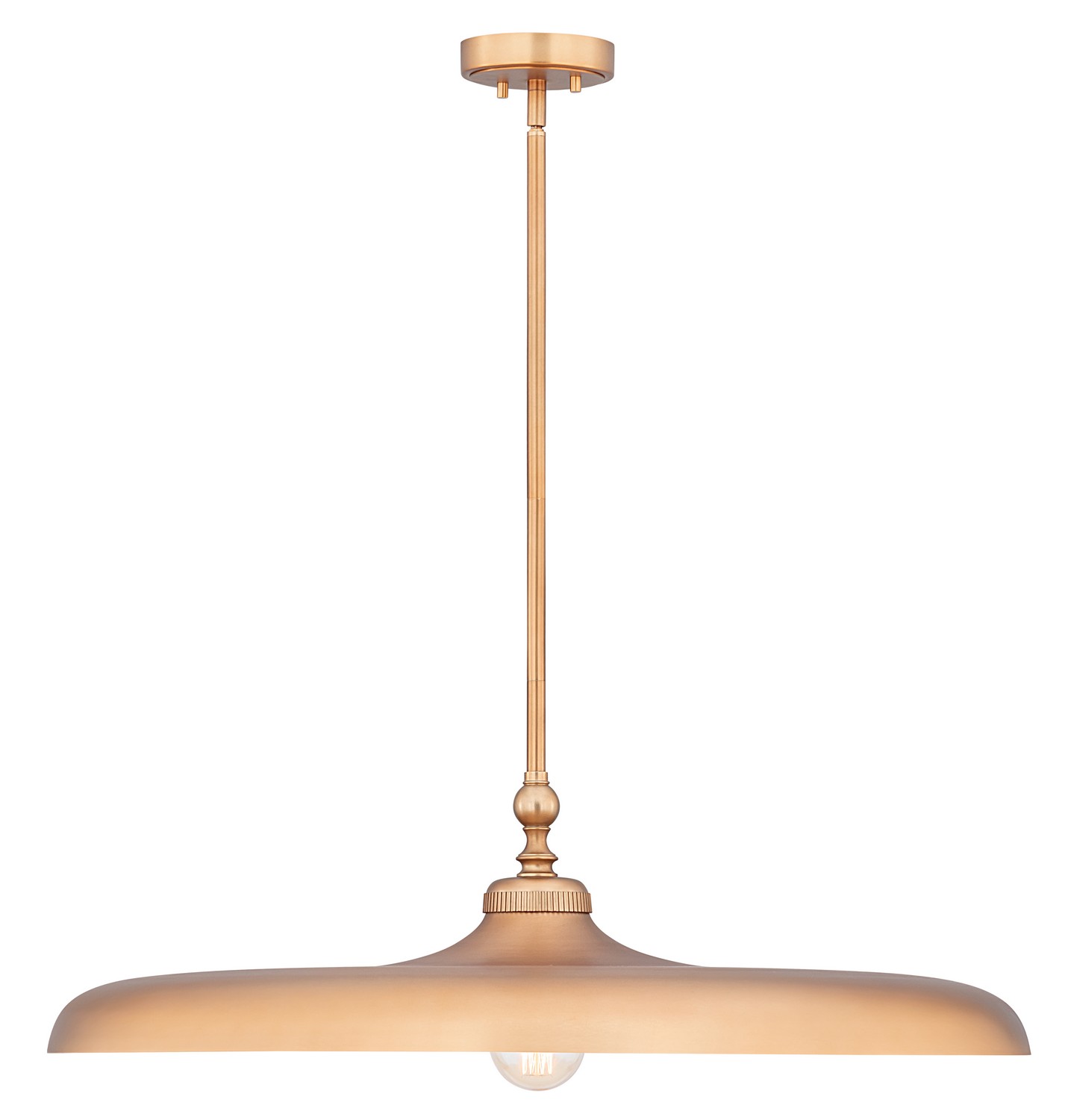 One Light Pendant by Z-Lite - Camden Collection, Rubbed Brass Finish - 2308P32-RB