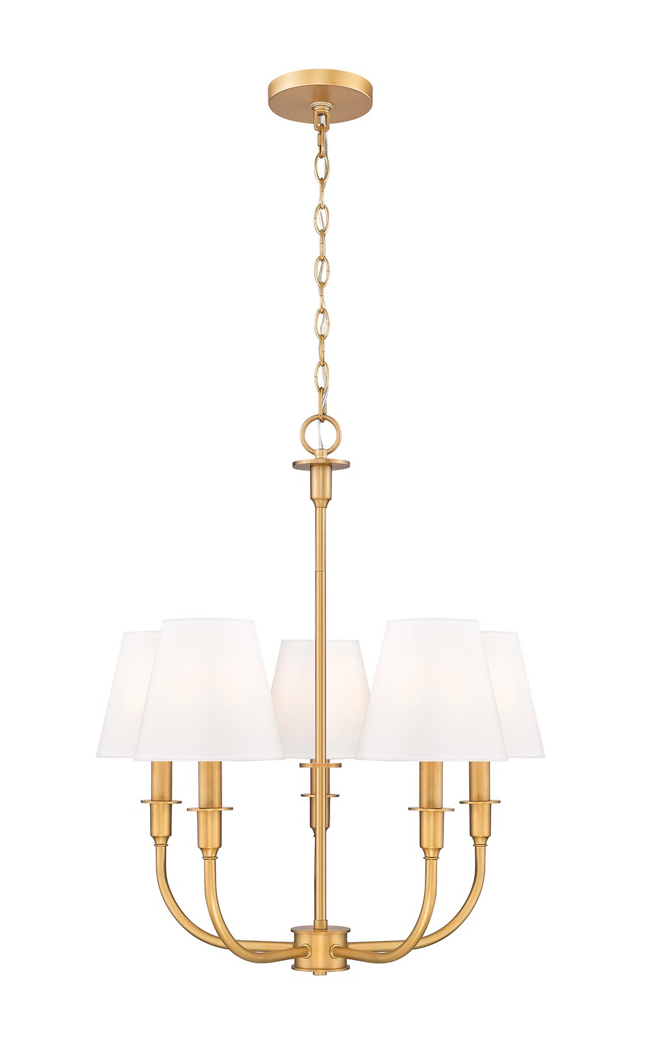 Five Light Chandelier by Z-Lite - Tova Collection, Rubbed Brass Finish - 3049-18C-RB