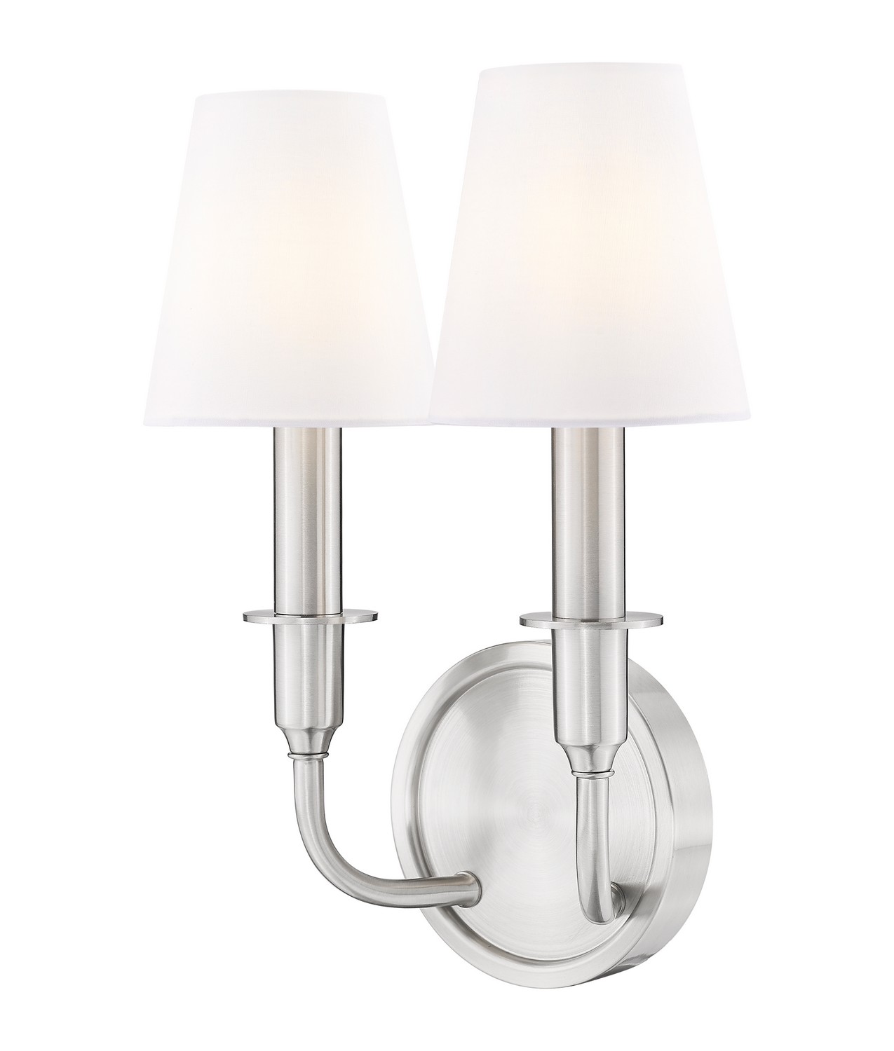 Two Light Wall Sconce by Z-Lite - Tova Collection, Brushed Nickel Finish - 3049-2S-BN