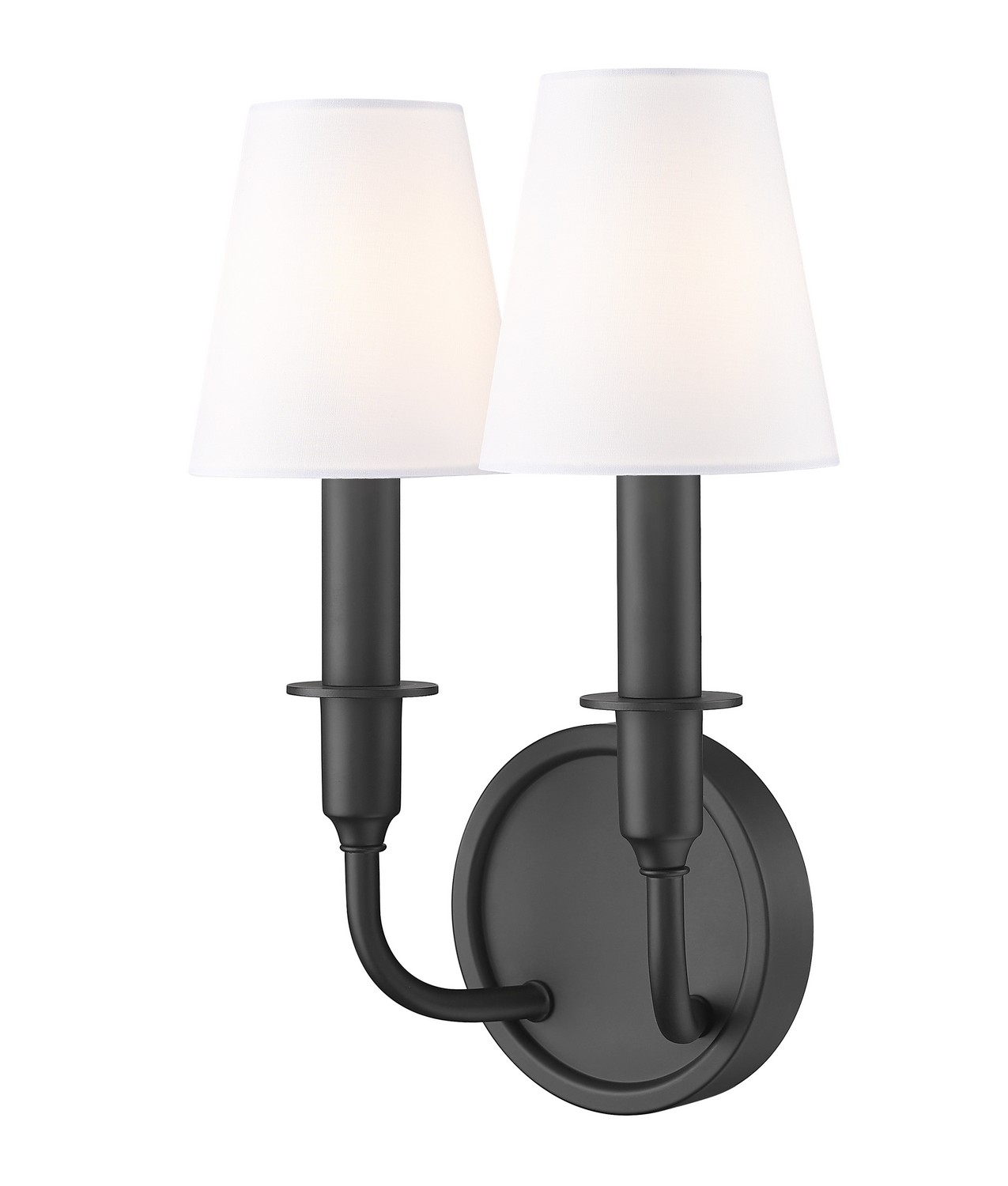 Two Light Wall Sconce by Z-Lite - Tova Collection, Matte Black Finish - 3049-2S-MB