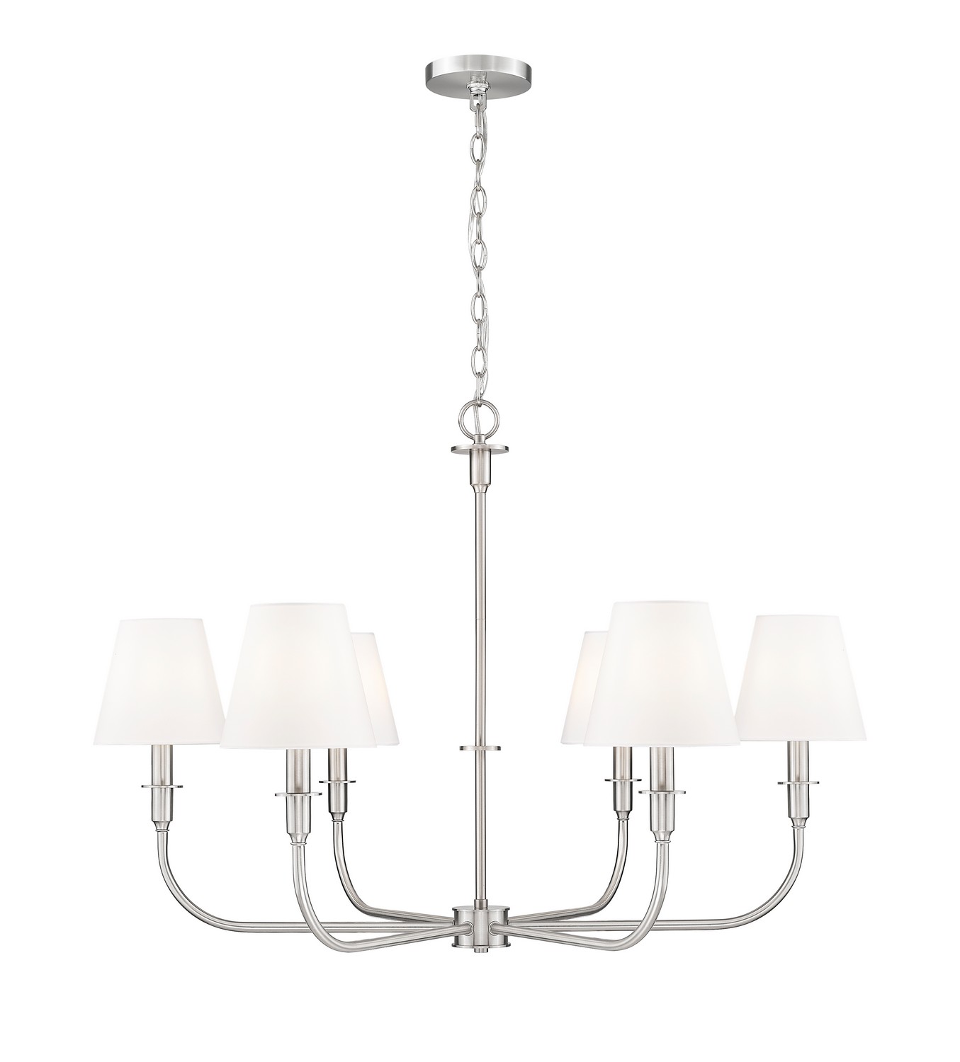 Six Light Chandelier by Z-Lite - Tova Collection, Brushed Nickel Finish - 3049-32BN