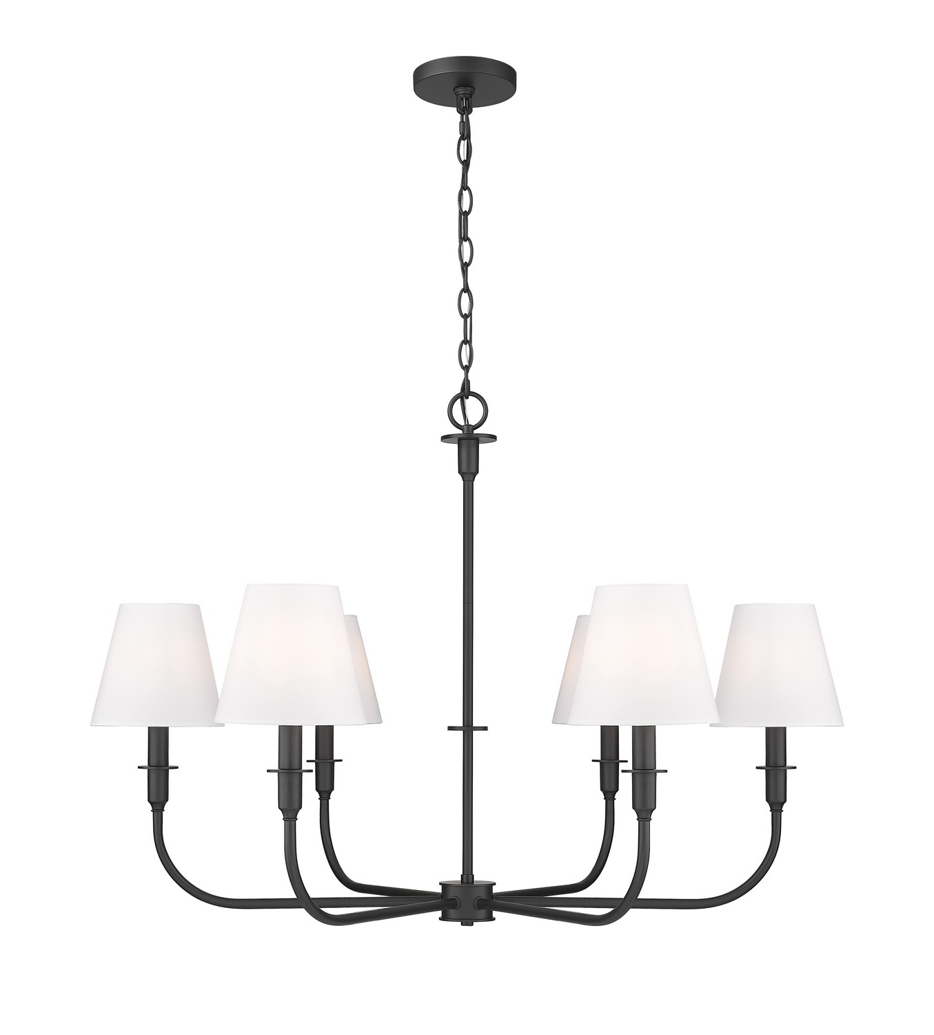 Six Light Chandelier by Z-Lite - Tova Collection, Matte Black Finish - 3049-32MB