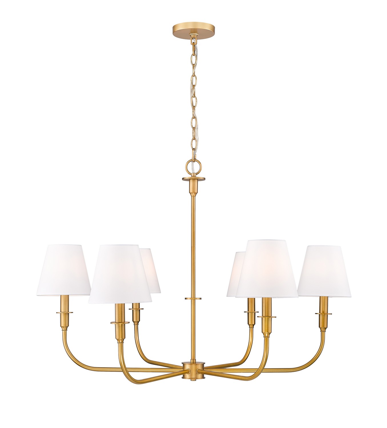 Six Light Chandelier by Z-Lite - Tova Collection, Rubbed Brass Finish - 3049-32RB