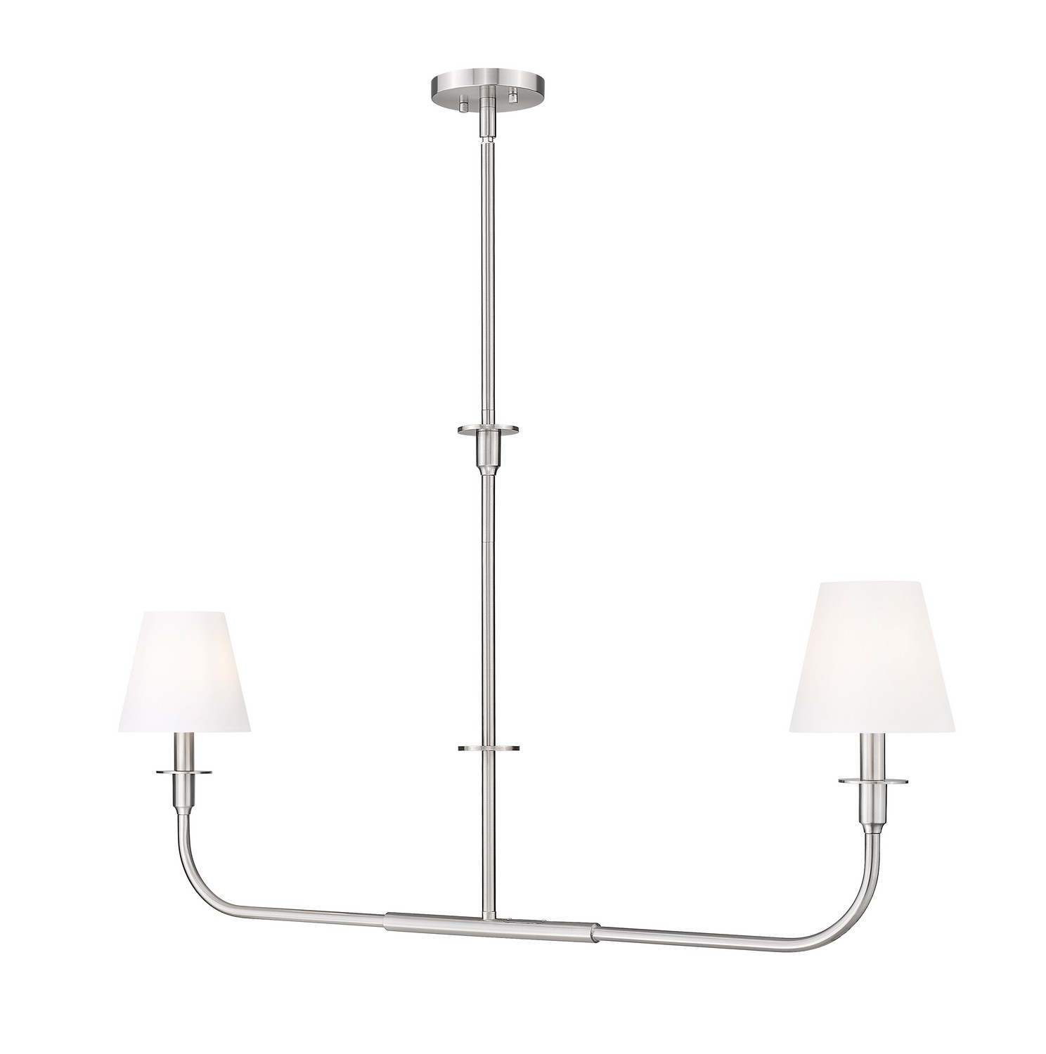 Two Light Linear Chandelier by Z-Lite - Tova Collection, Brushed Nickel Finish - 3049-42L-BN