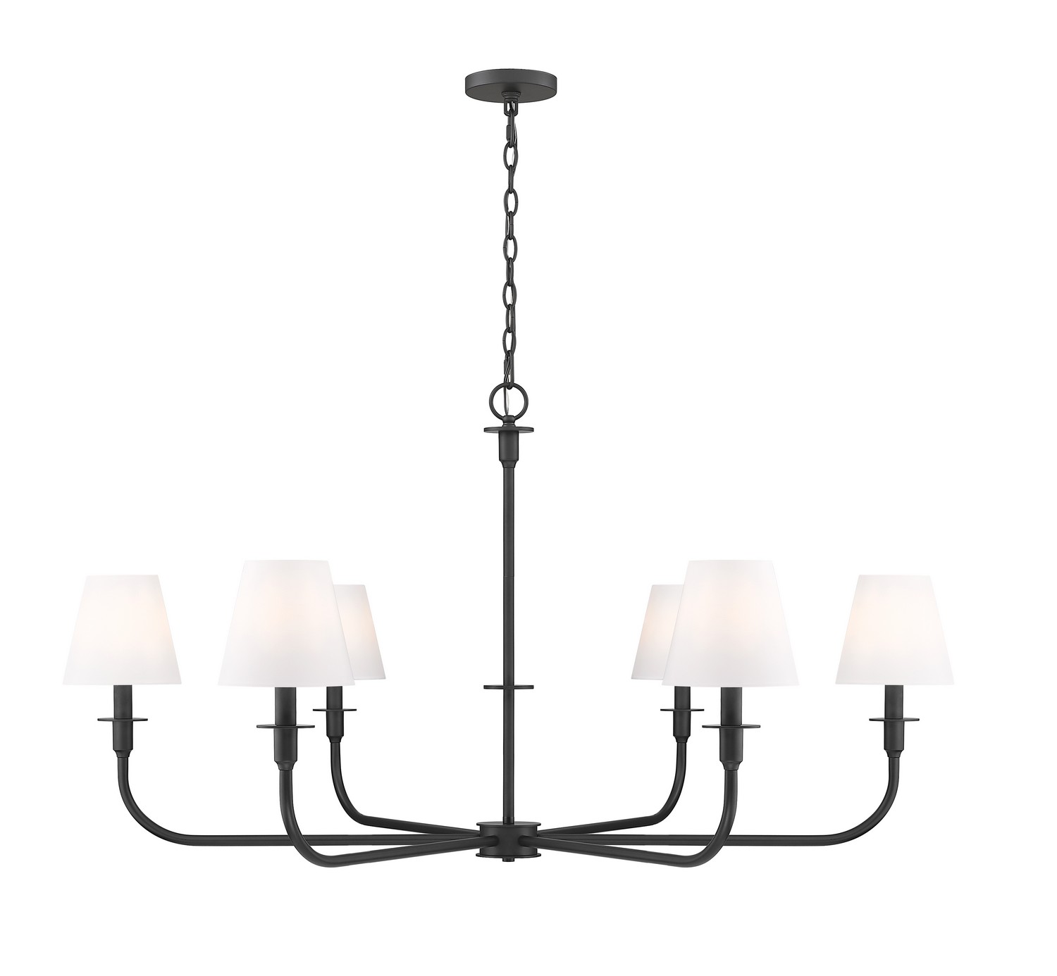Six Light Chandelier by Z-Lite - Tova Collection, Matte Black Finish - 3049-45MB