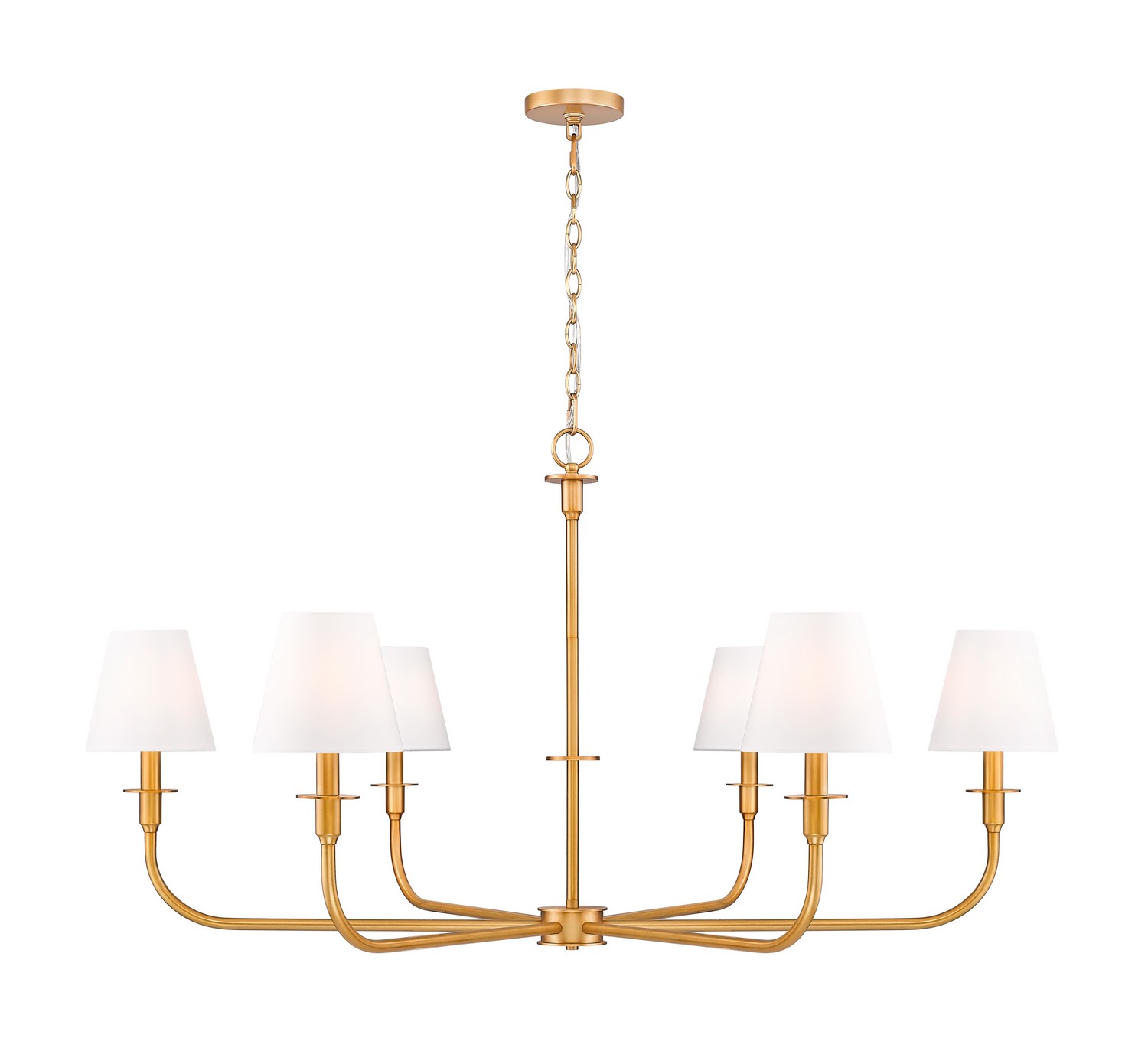 Six Light Chandelier by Z-Lite - Tova Collection, Rubbed Brass Finish - 3049-45RB