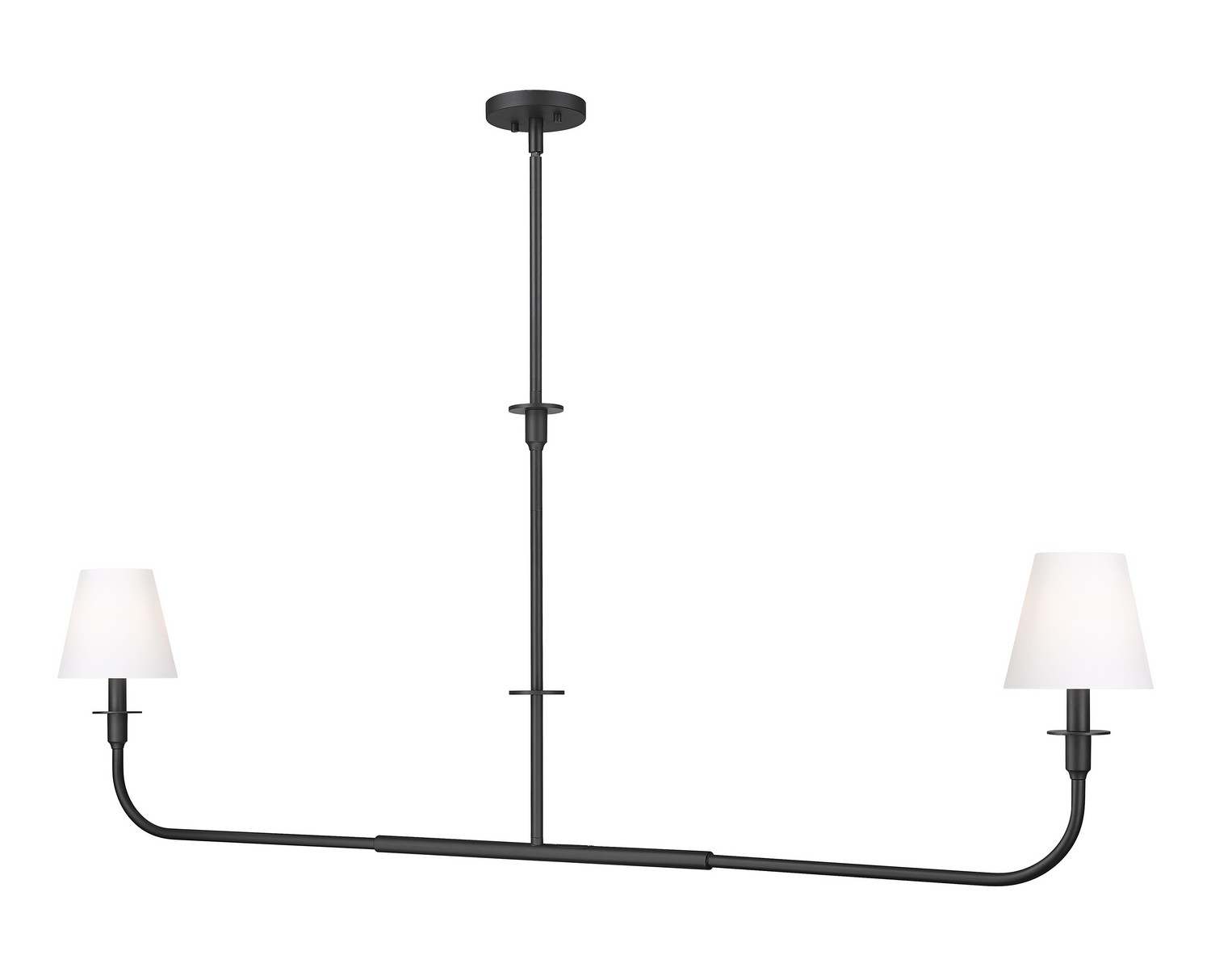 Two Light Linear Chandelier by Z-Lite - Tova Collection, Matte Black Finish - 3049-60L-MB