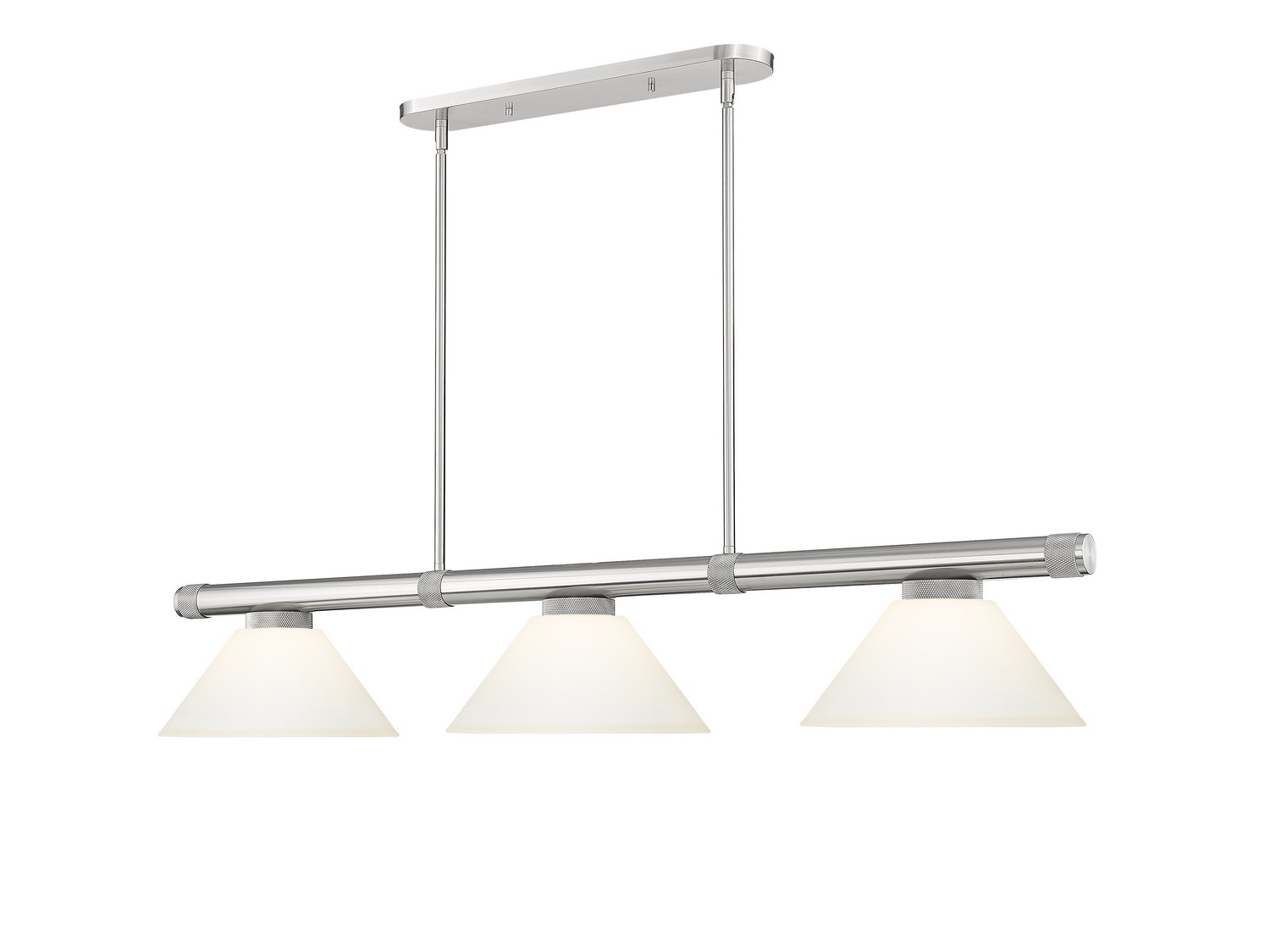 Three Light Billiard by Z-Lite - Vanguard Collection, Brushed Nickel Finish - 3050-3BN-AMO14
