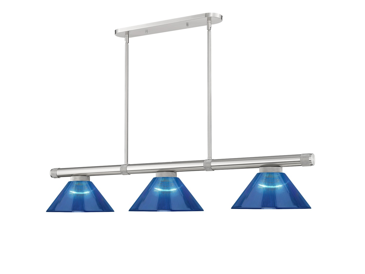 Three Light Billiard by Z-Lite - Vanguard Collection, Brushed Nickel Finish - 3050-3BN-ARDB