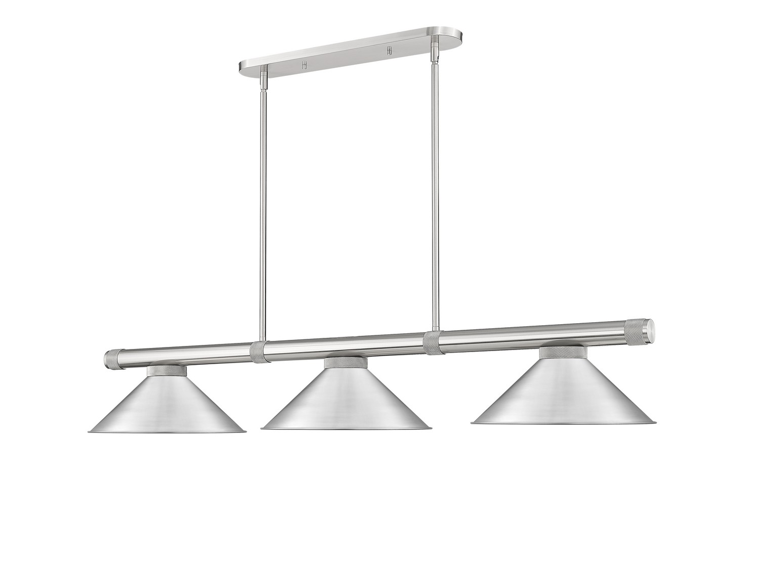 Three Light Billiard by Z-Lite - Vanguard Collection, Brushed Nickel Finish - 3050-3BN-BN15