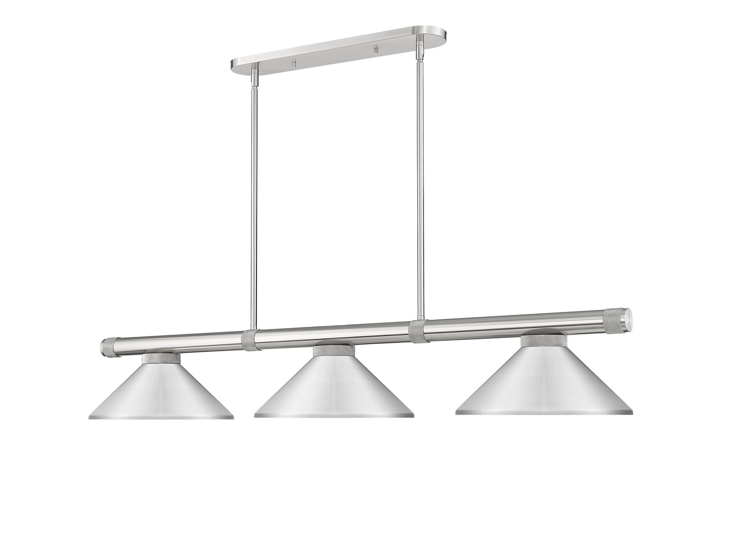 Three Light Billiard by Z-Lite - Vanguard Collection, Brushed Nickel Finish - 3050-3BN-MBN