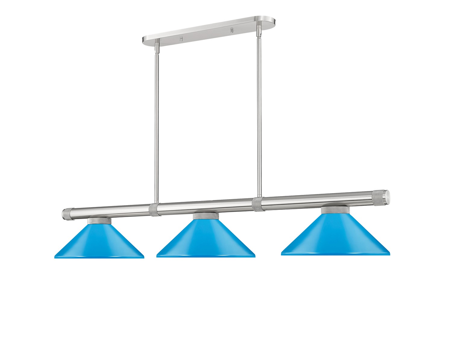 Three Light Billiard by Z-Lite - Vanguard Collection, Brushed Nickel Finish - 3050-3BN-MEB