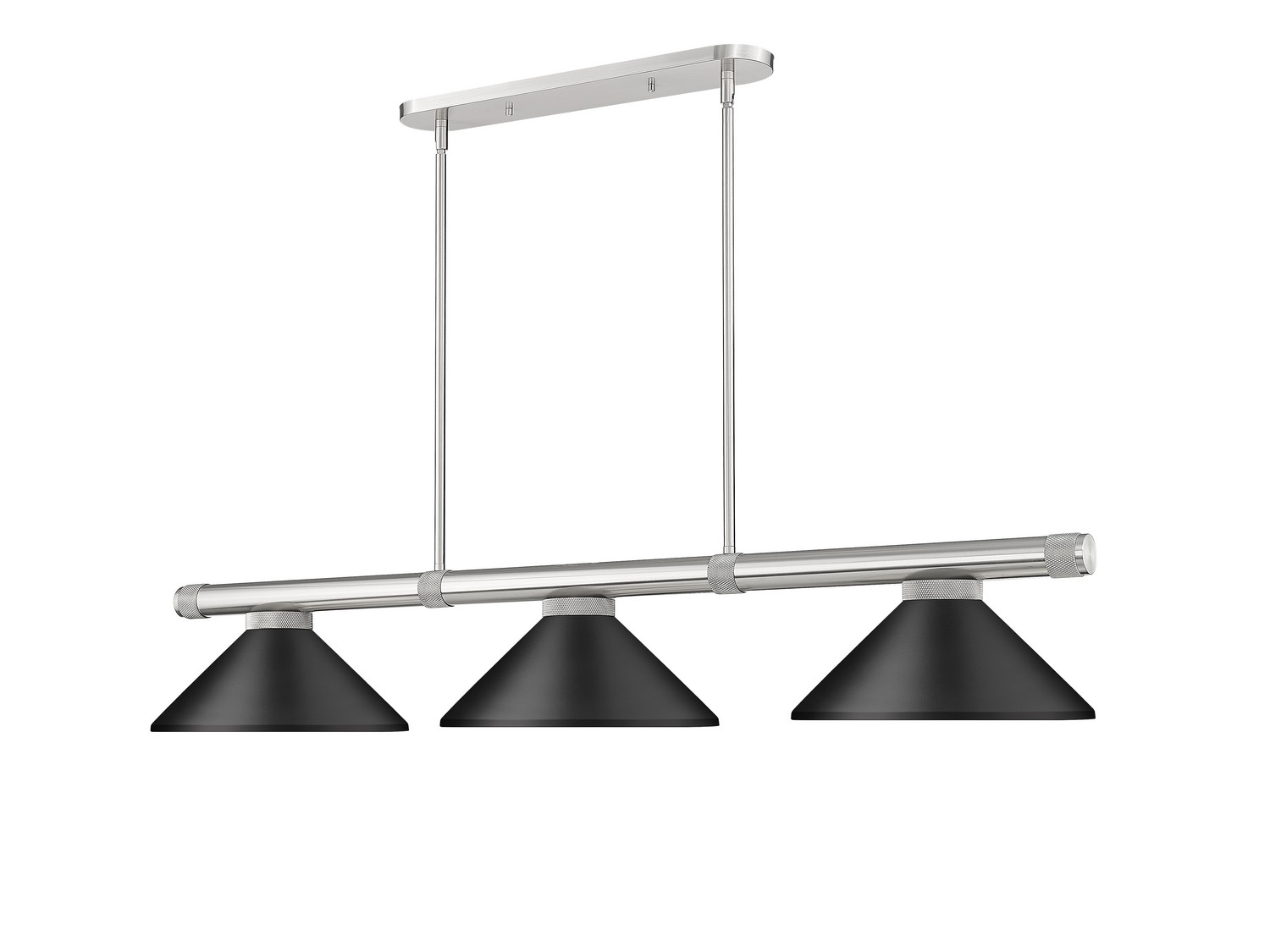 Three Light Billiard by Z-Lite - Vanguard Collection, Brushed Nickel Finish - 3050-3BN-MMB