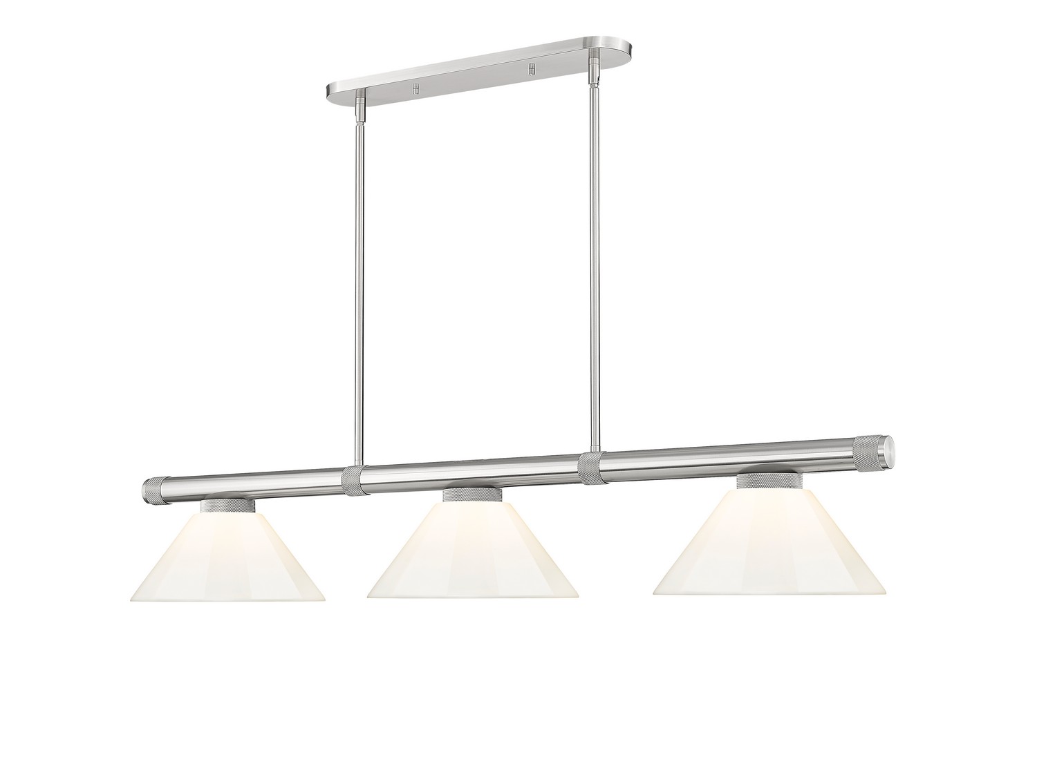 Three Light Billiard by Z-Lite - Vanguard Collection, Brushed Nickel Finish - 3050-3BN-PWH