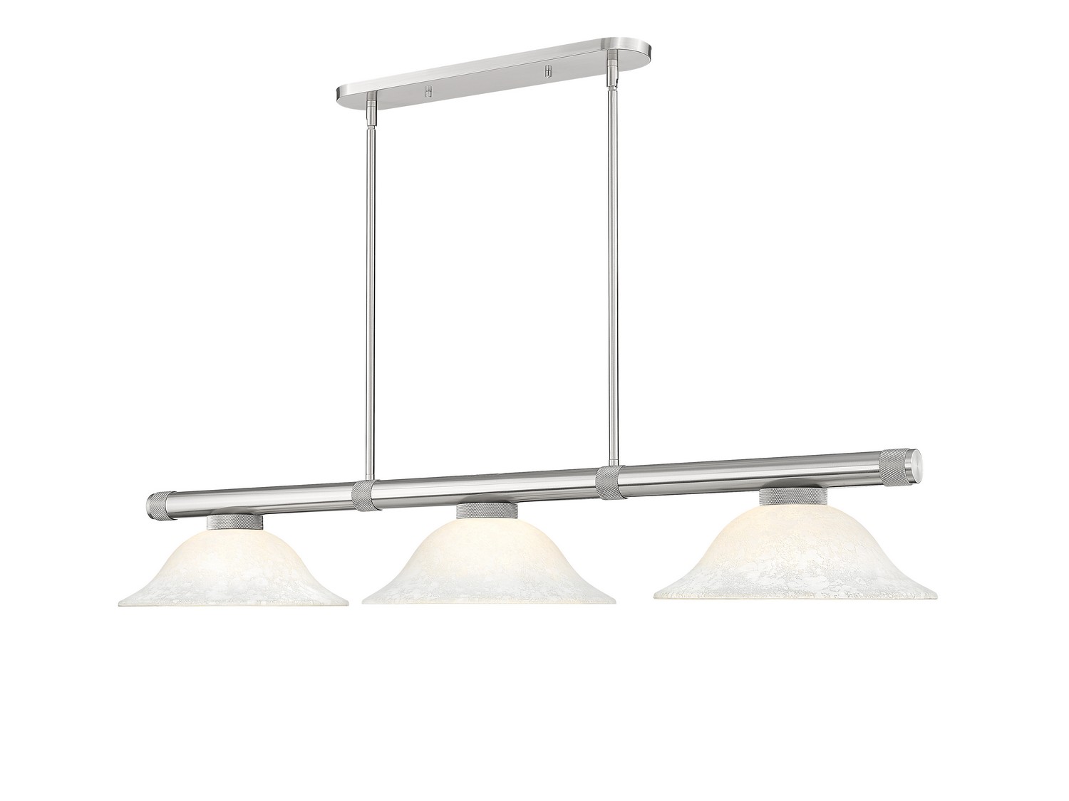 Three Light Billiard by Z-Lite - Vanguard Collection, Brushed Nickel Finish - 3050-3BN-WM16