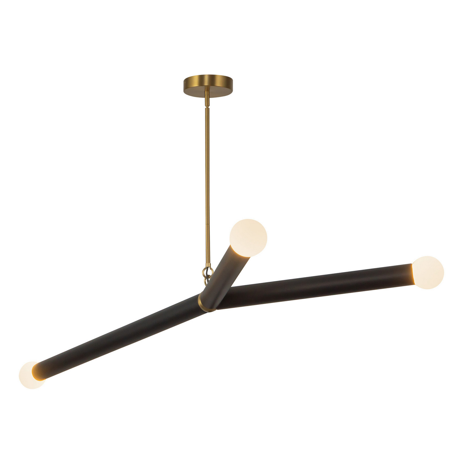 LED Chandelier by Kuzco Lighting - Calla Collection, Brushed Gold/Black Vegan Leather Finish - CH26653-BG/BVL