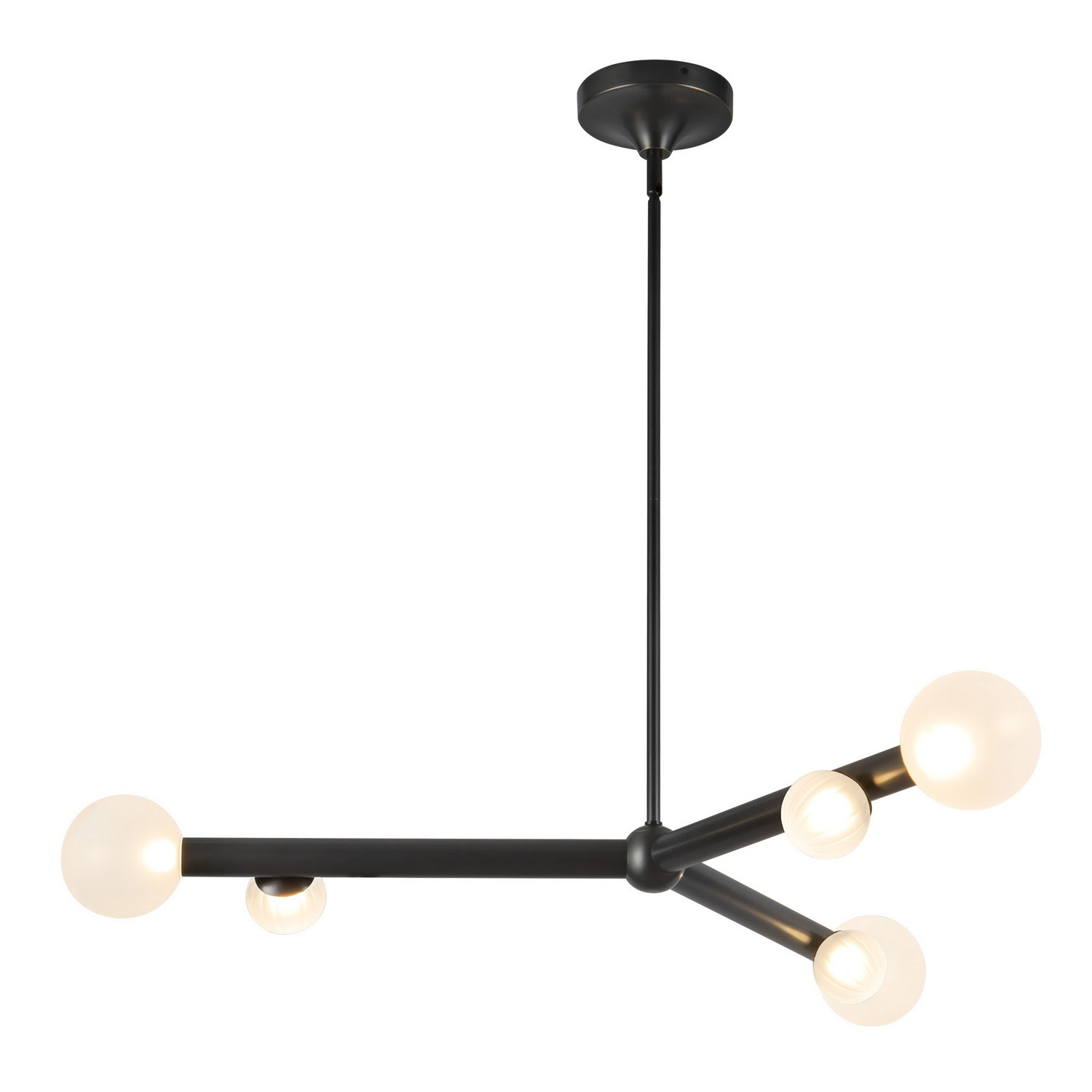 LED Chandelier by Kuzco Lighting - Reese Collection, Urban Bronze/Opal Glass Finish - CH32841-UB/OP