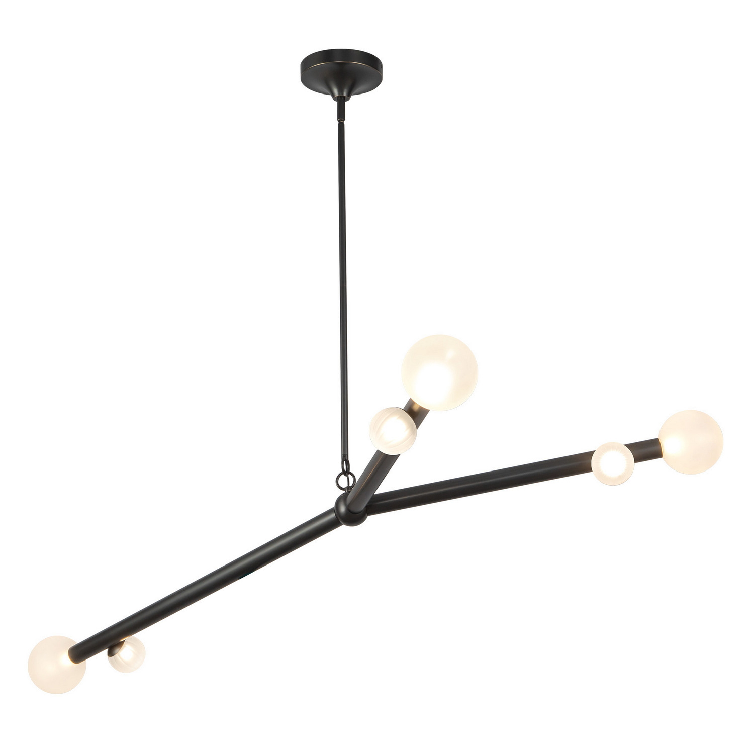 LED Chandelier by Kuzco Lighting - Reese Collection, Urban Bronze/Opal Glass Finish - CH32853-UB/OP