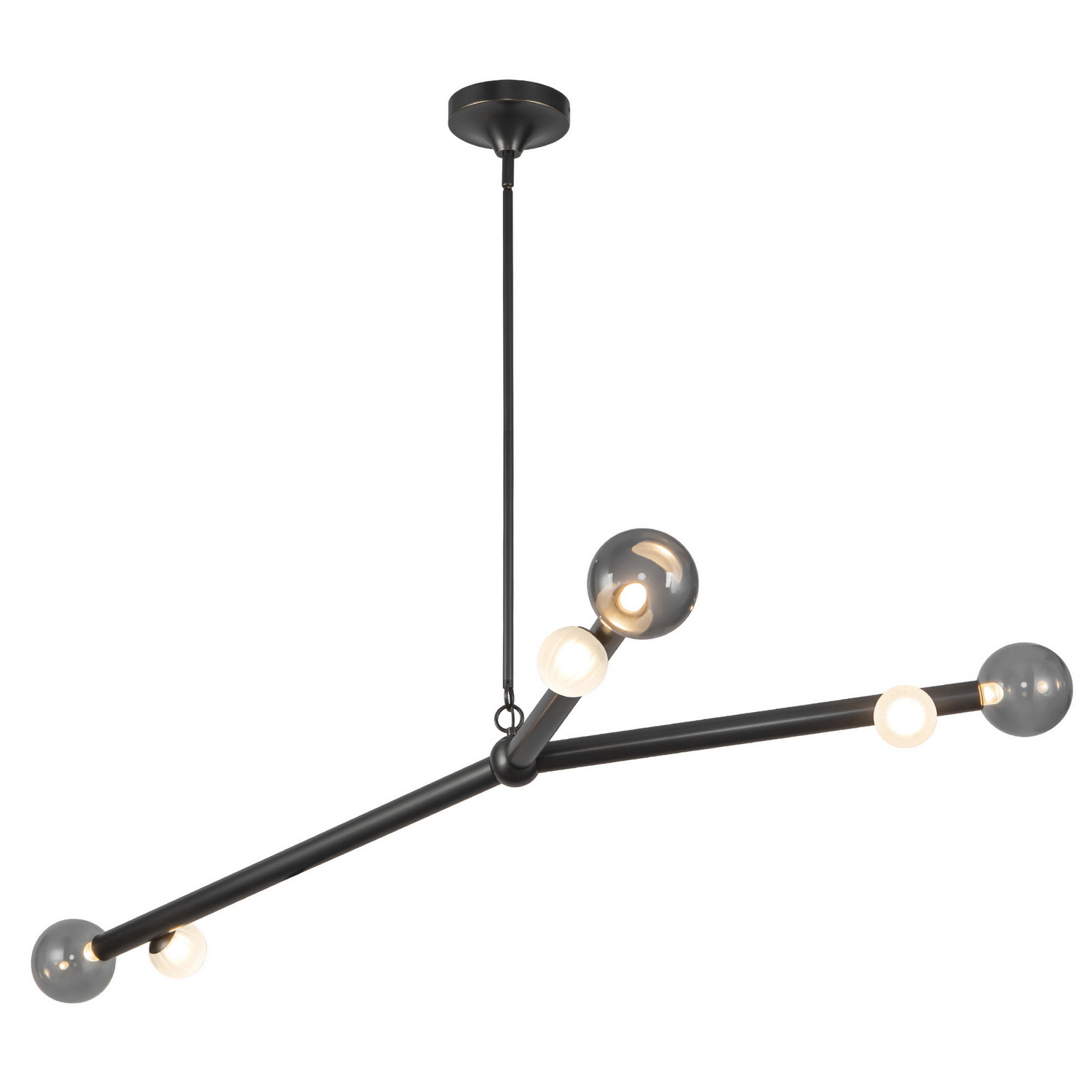 LED Chandelier by Kuzco Lighting - Reese Collection, Urban Bronze/Smoked Glass Finish - CH32853-UB/SM