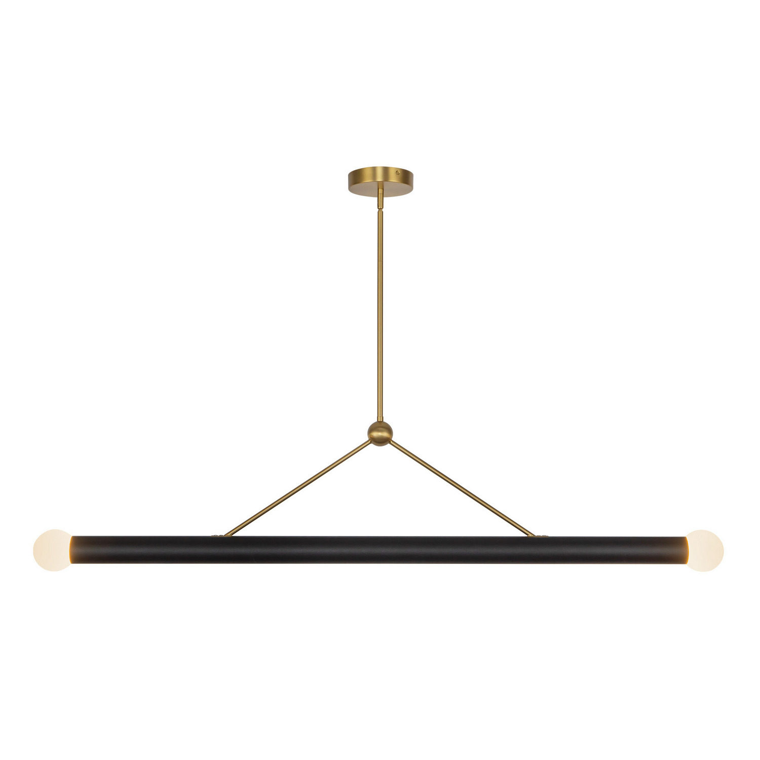 LED Linear Pendant by Kuzco Lighting - Calla Collection, Brushed Gold/Black Vegan Leather Finish - LP26652-BG/BVL