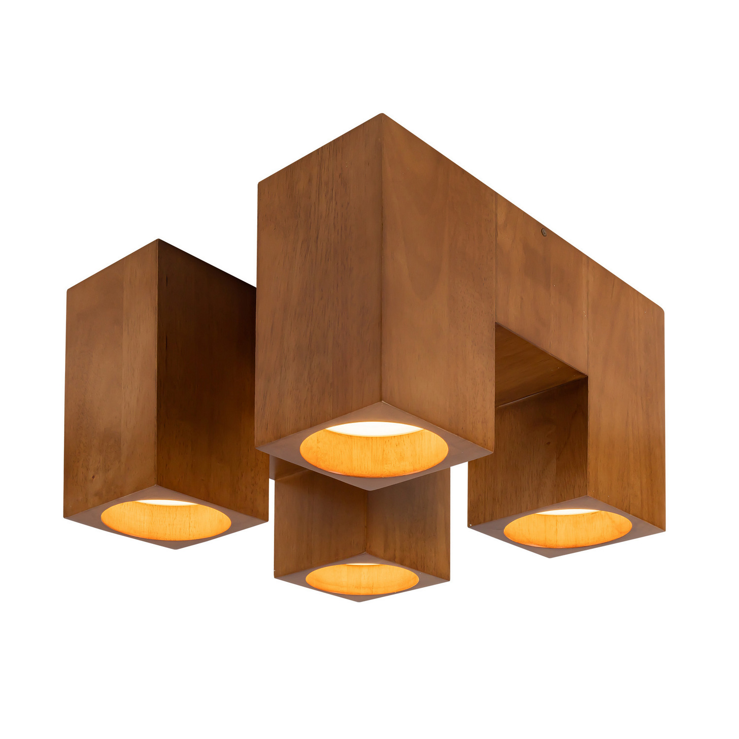 LED Flush Mount by Kuzco Lighting - Bosco Collection, Natural Oak Finish - SF12615-ON