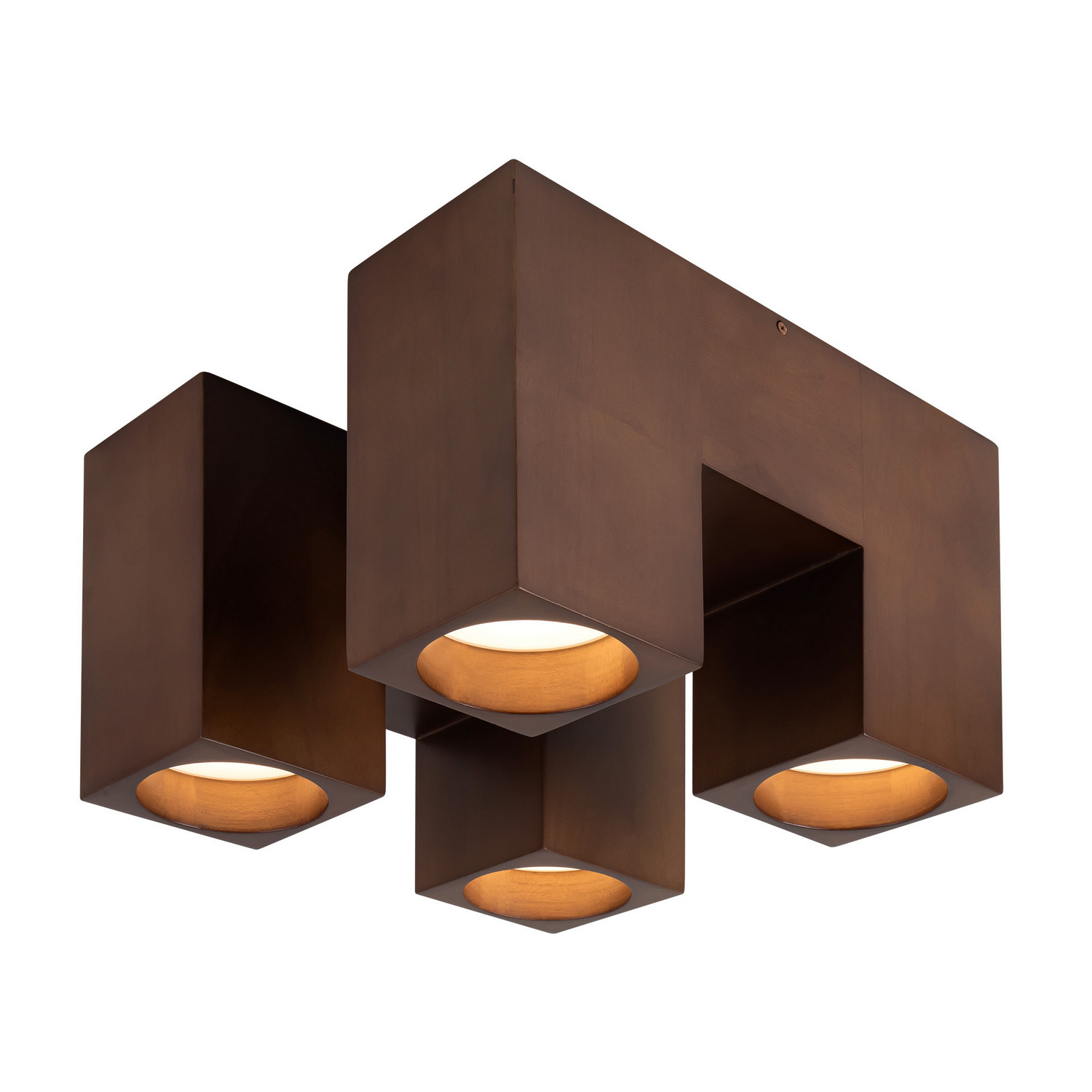 LED Flush Mount by Kuzco Lighting - Bosco Collection, Walnut Finish - SF12615-WT