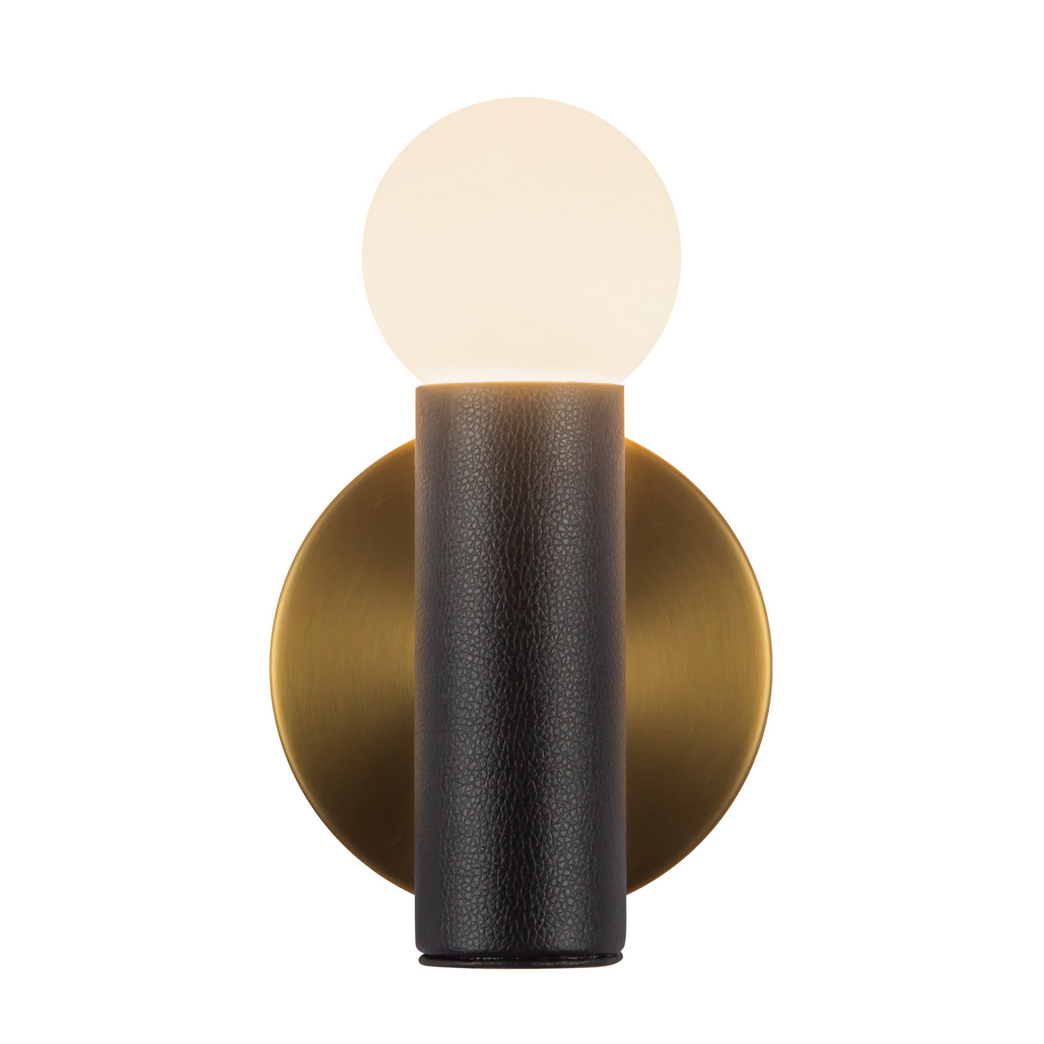 LED Wall Sconce by Kuzco Lighting - Calla Collection, Brushed Gold/Black Vegan Leather Finish - WS26608-BG/BVL