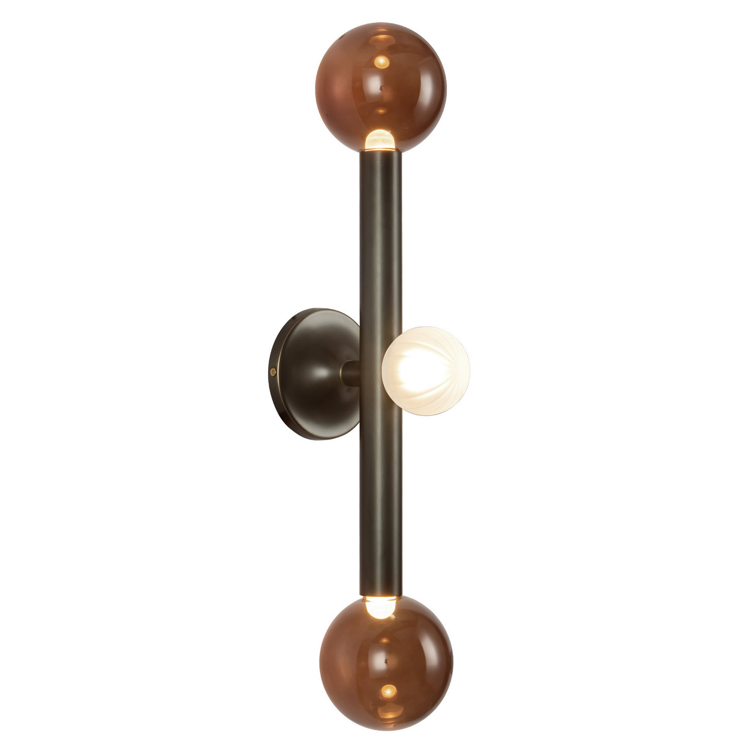 LED Vanity Light by Kuzco Lighting - Reese Collection, Urban Bronze/Amber Glass Finish - WS32823-UB/AM