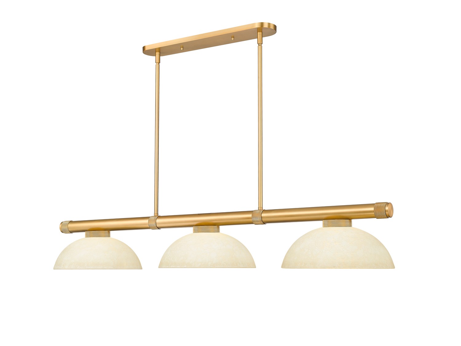 Three Light Billiard by Z-Lite - Vanguard Collection, Rubbed Brass Finish - 3050-3RB-DGM14