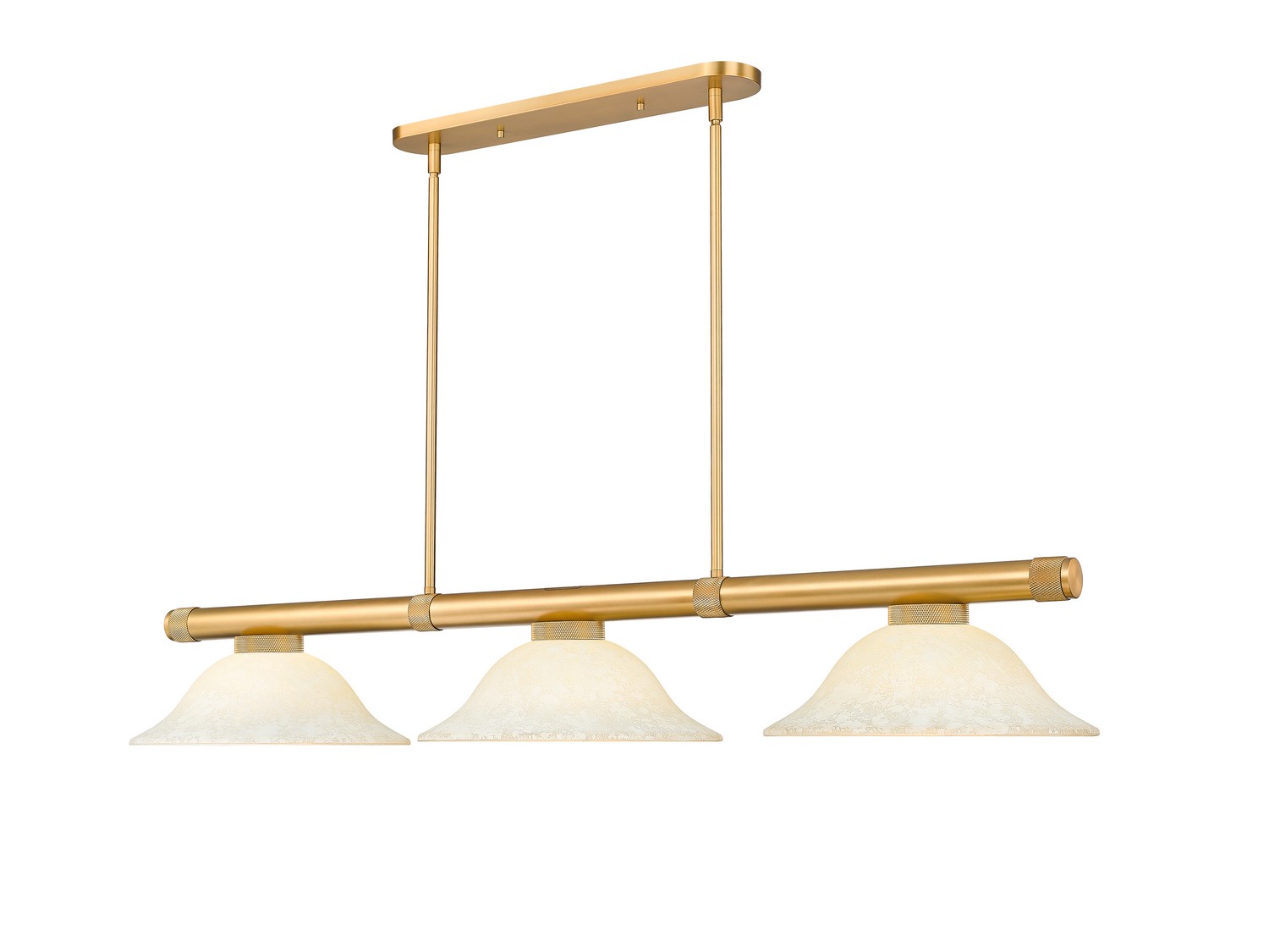 Three Light Billiard by Z-Lite - Vanguard Collection, Rubbed Brass Finish - 3050-3RB-GM16