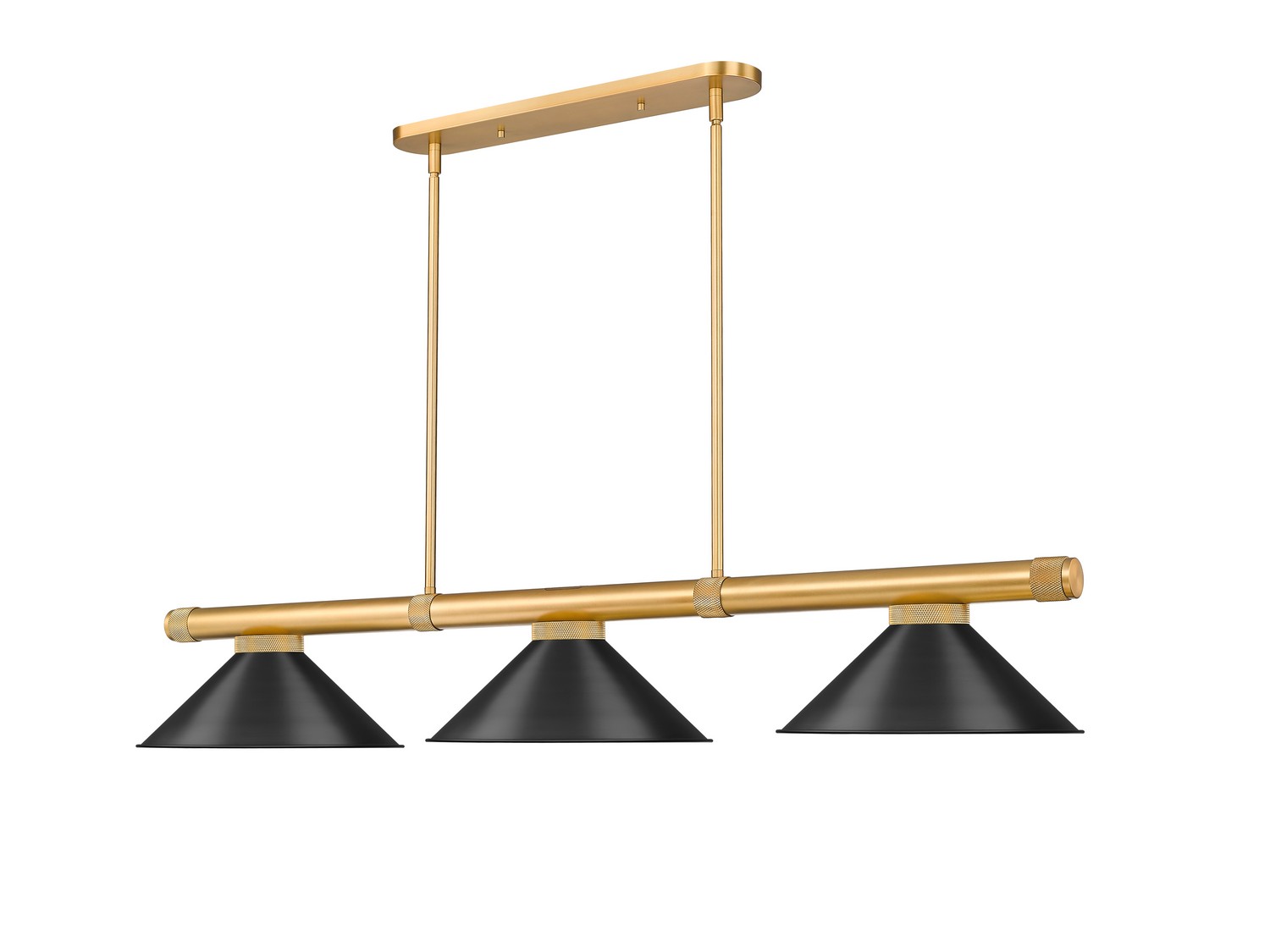 Three Light Billiard by Z-Lite - Vanguard Collection, Rubbed Brass Finish - 3050-3RB-MB15