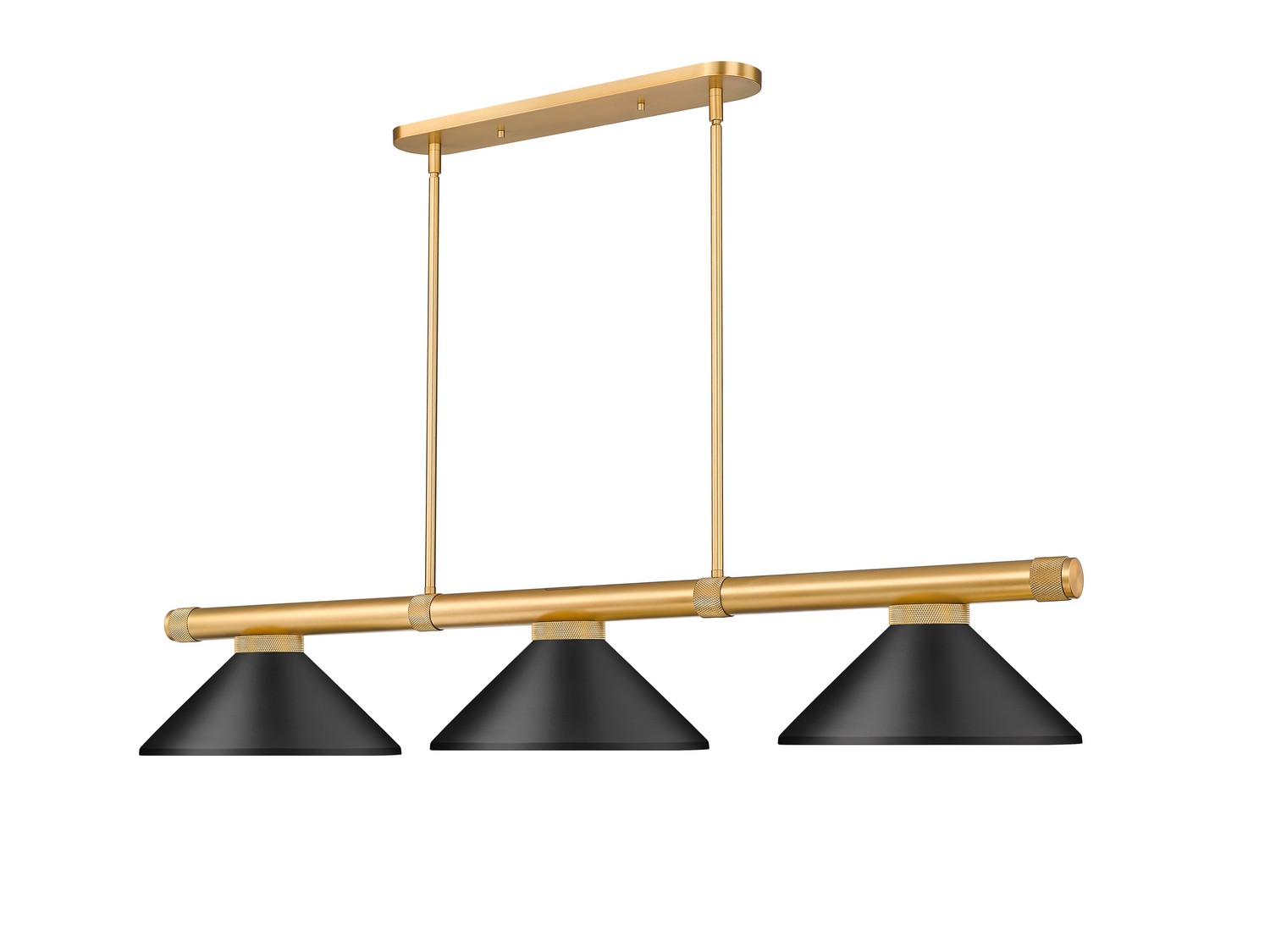 Three Light Billiard by Z-Lite - Vanguard Collection, Rubbed Brass Finish - 3050-3RB-MMB