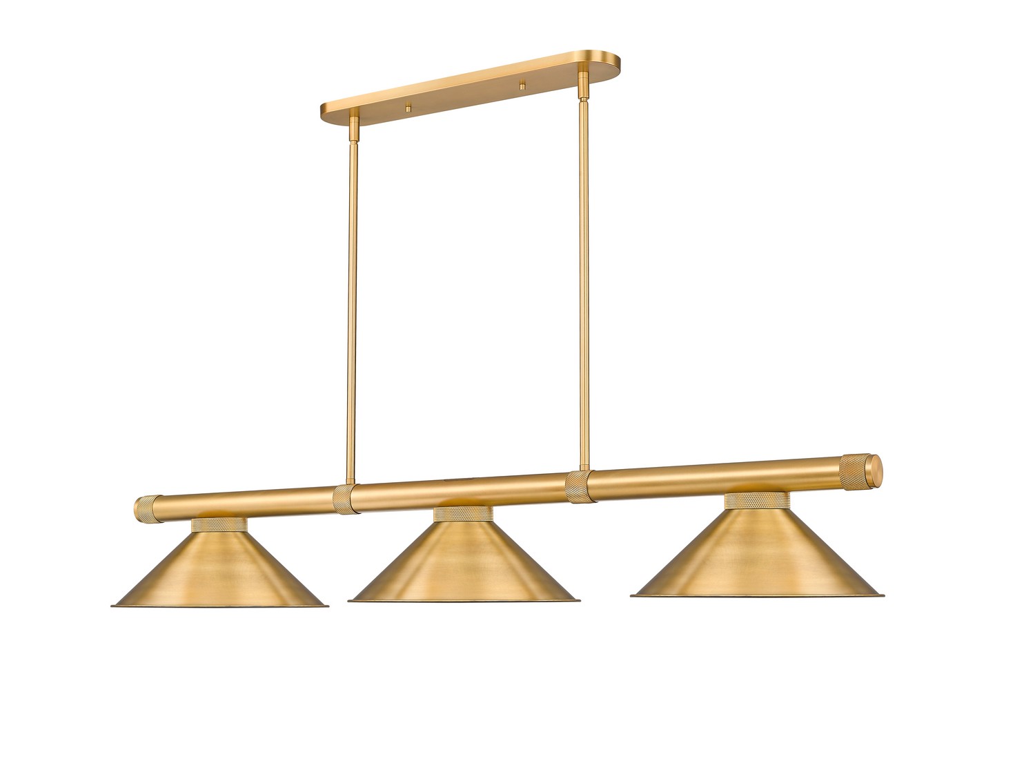Three Light Billiard by Z-Lite - Vanguard Collection, Rubbed Brass Finish - 3050-3RB-RB15