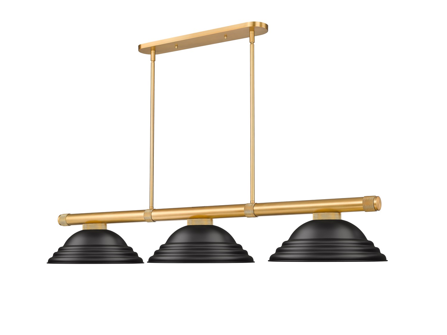 Three Light Billiard by Z-Lite - Vanguard Collection, Rubbed Brass Finish - 3050-3RB-SMB