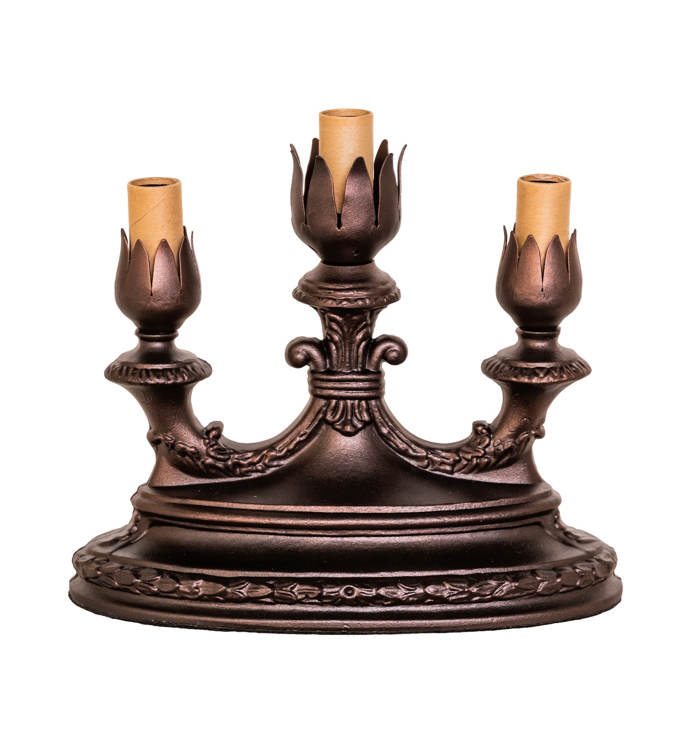 Victorian Three Light Accent Lamp Base in Mahogany Bronze