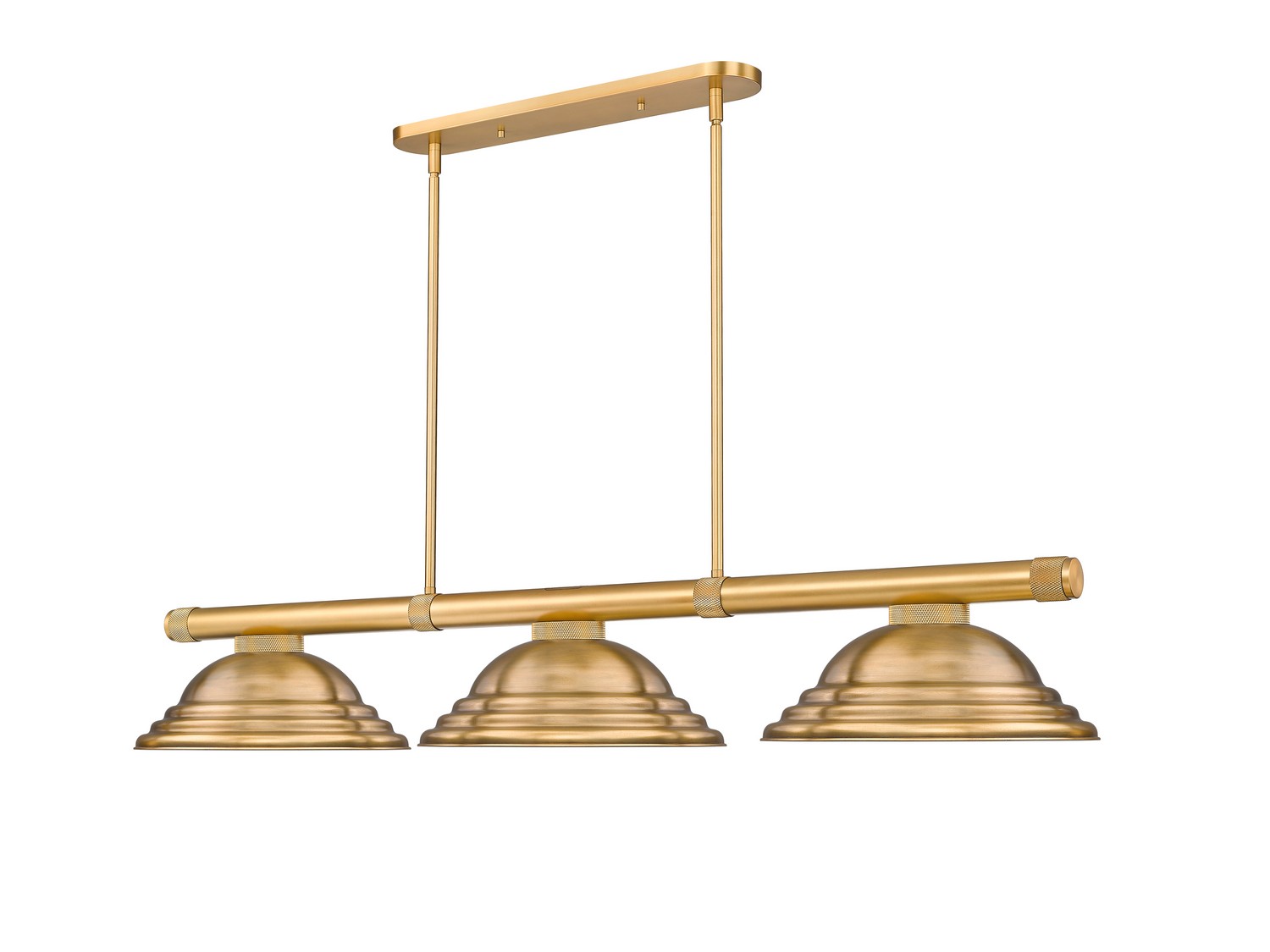 Three Light Billiard by Z-Lite - Vanguard Collection, Rubbed Brass Finish - 3050-3RB-SRB