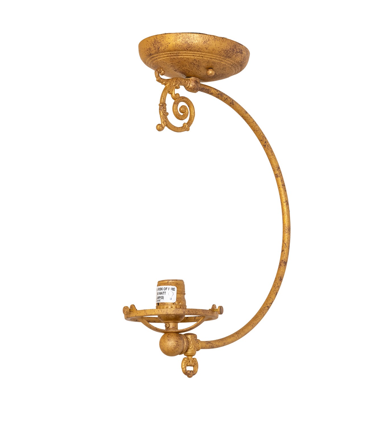 Every Meyda Tiffany item is a unique handcrafted work of art. Natural variations in the wide array of materials that we use to create each Meyda product make every item a masterpiece of its own. Photographs are a general representation of the product. Colors and designs will vary. Collection: Revival Finish: Old Gold Width: 5.00" Height: 15.00" Length: 9.50" Weight: 2.00 lb Number of Bulbs: 1 Maximum Wattage: 60.00 W Bulb Type: A15 Bulb Base: E26 Material: Brass Country of Origin: USA Safety Rating: Damp
